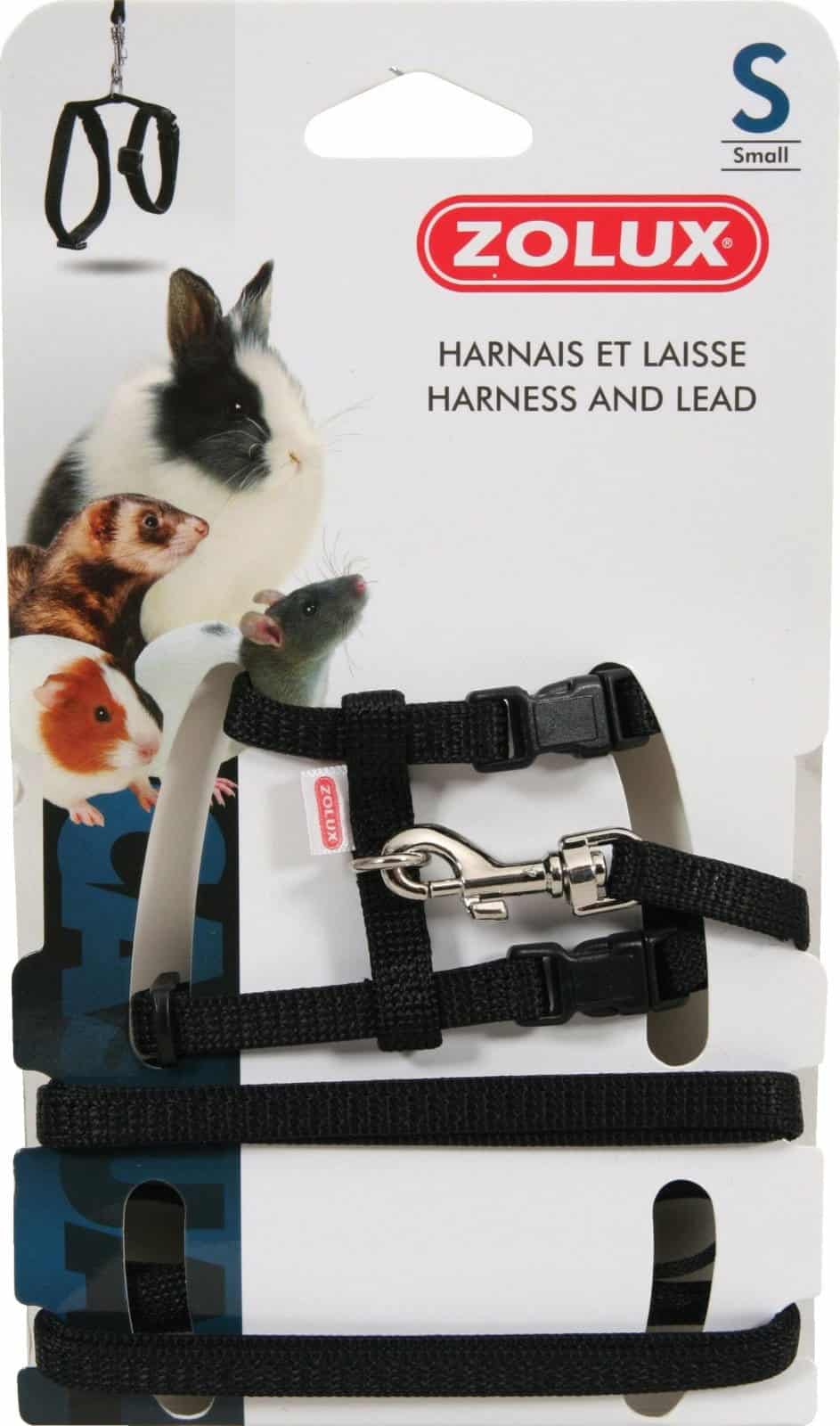 ZOLUX Geschirr und Leine für Ratten Größe S, Farbe Schwarz