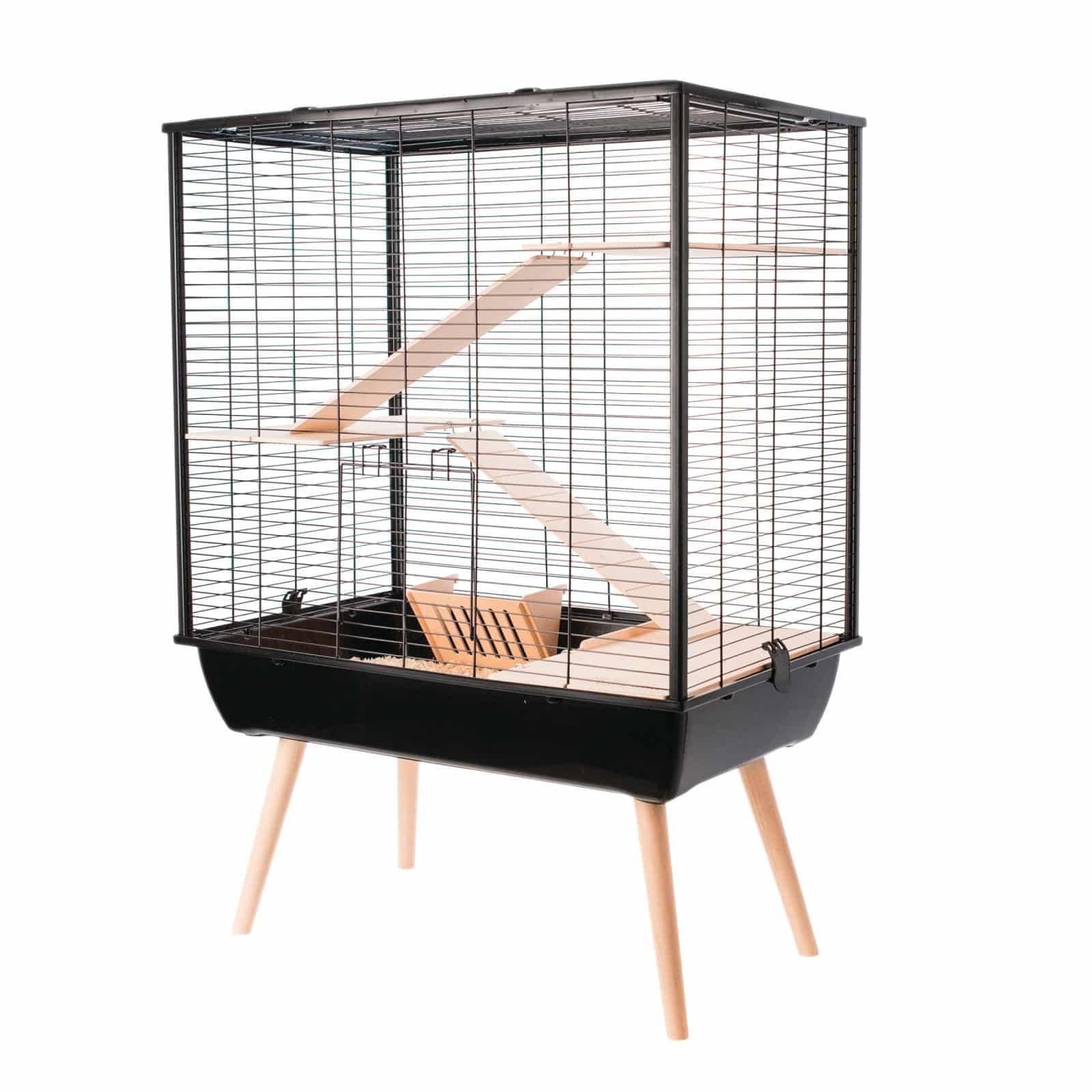 ZOLUX Käfig für große Nagetiere und Kleinsäuger NEO COSY H80, Farbe Schwarz