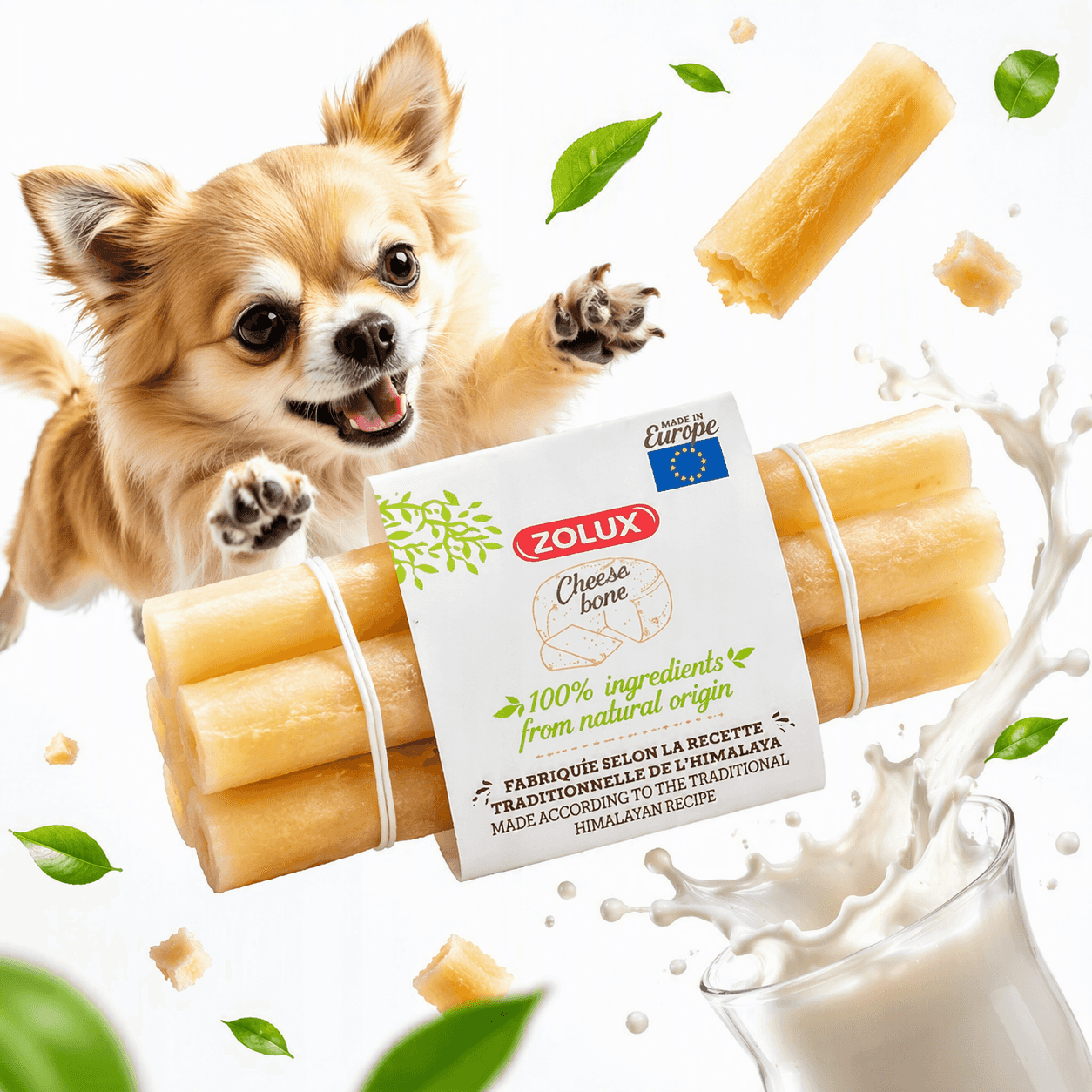 ZOLUX Natürlicher Snack für Hunde – Himalaya-Käse XS 4 Stück, 22 g