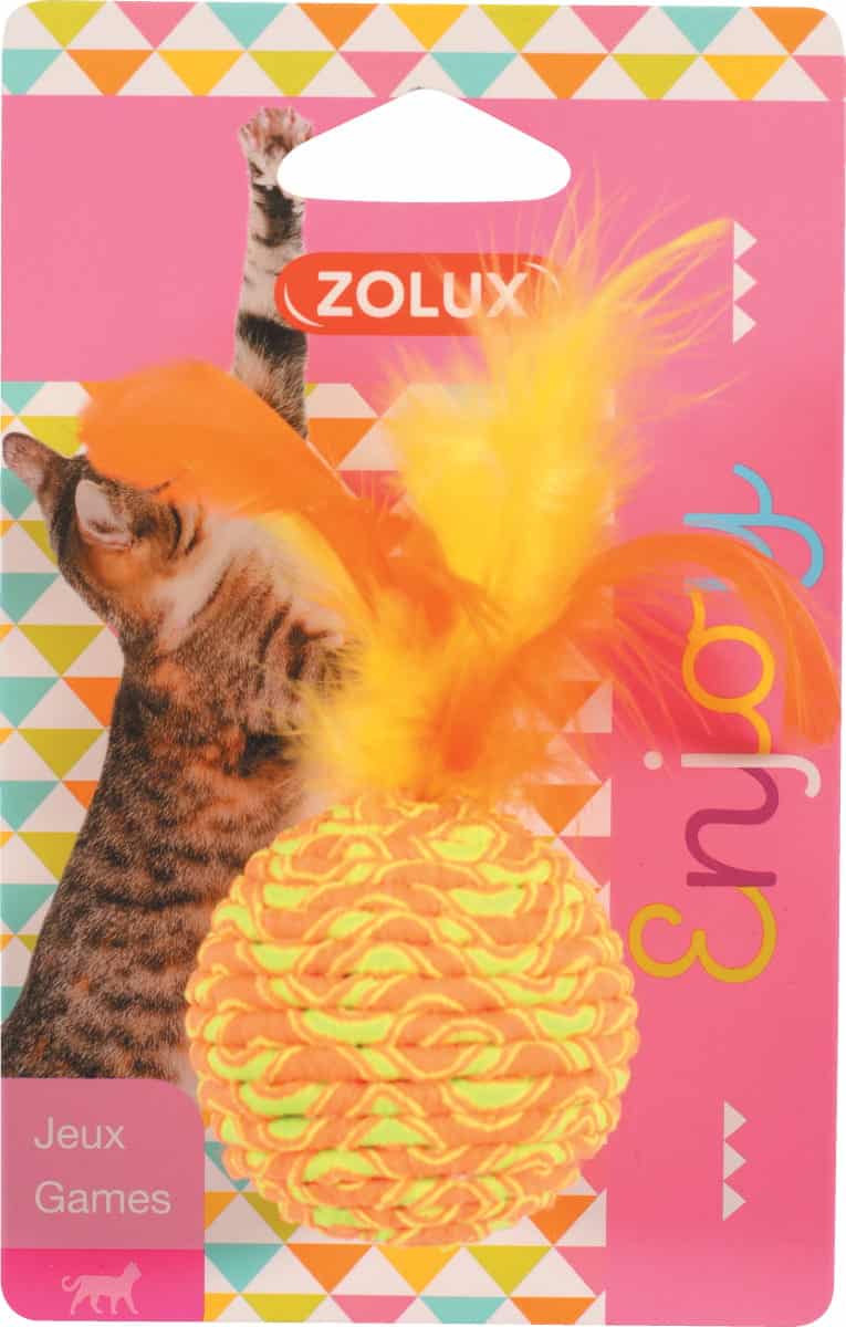 ZOLUX Katzenball mit Federn elastisch 11 cm