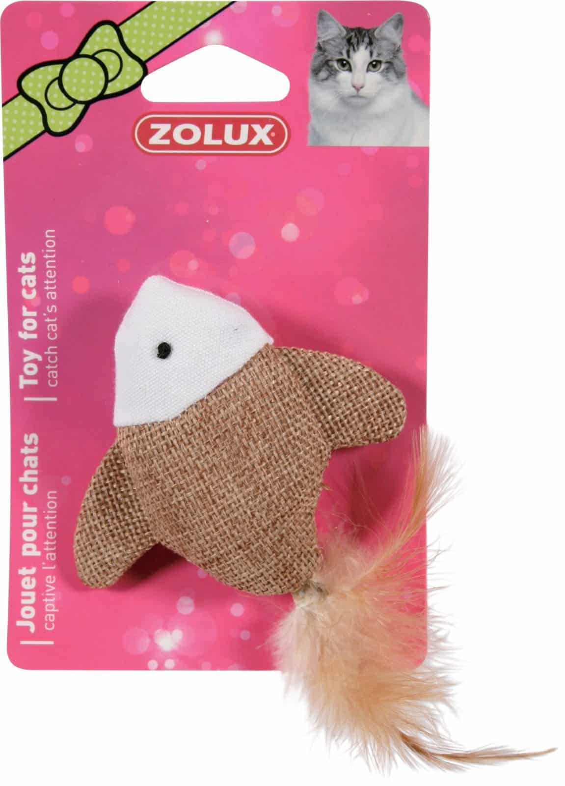 ZOLUX Katzenspielzeug, Fisch mit Feder 7,5 cm
