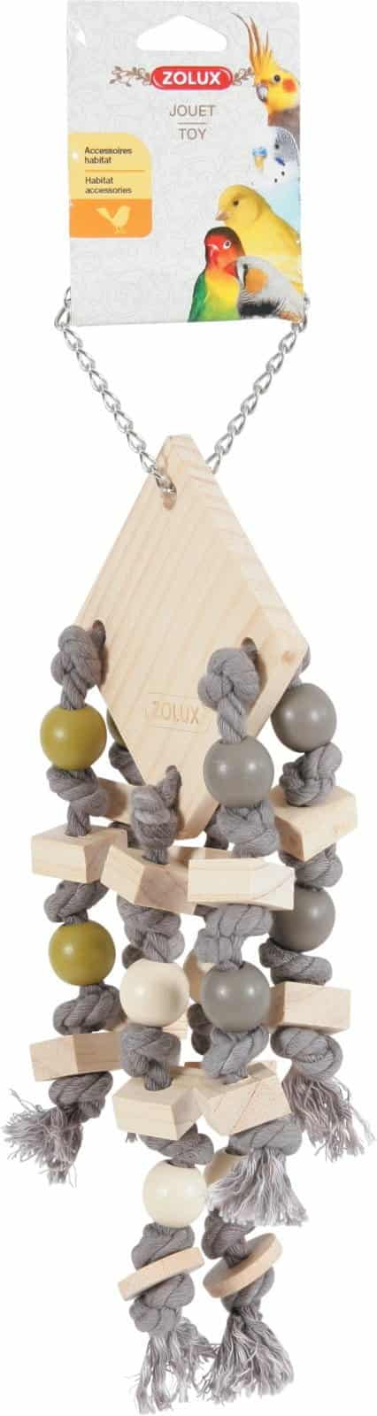 ZOLUX Vogelspielzeug aus Holz mit 6 Seilen, verschiedene Farben
