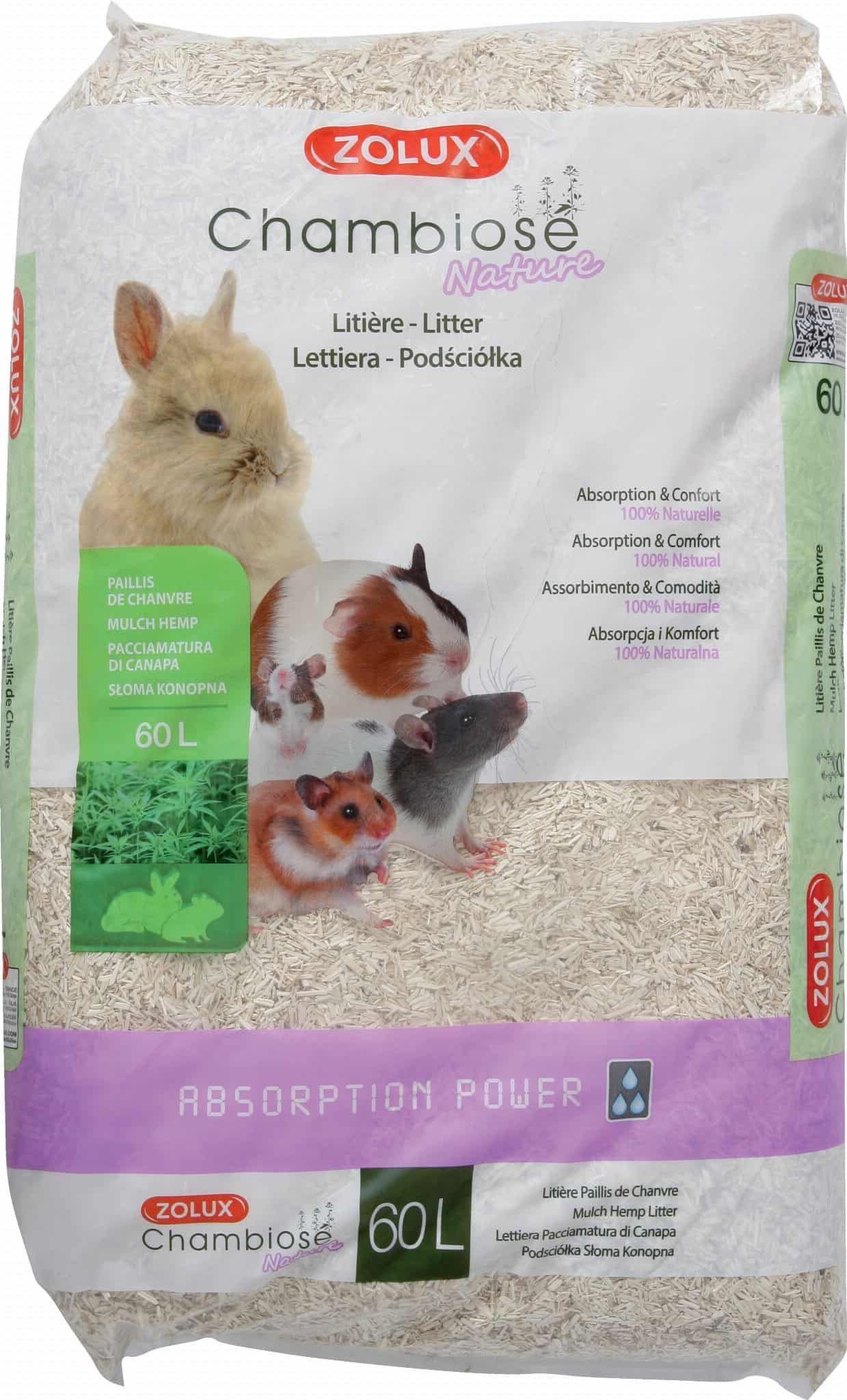 ZOLUX Einstreu für Kaninchen und Nagetiere Chambiose Nature 60 l