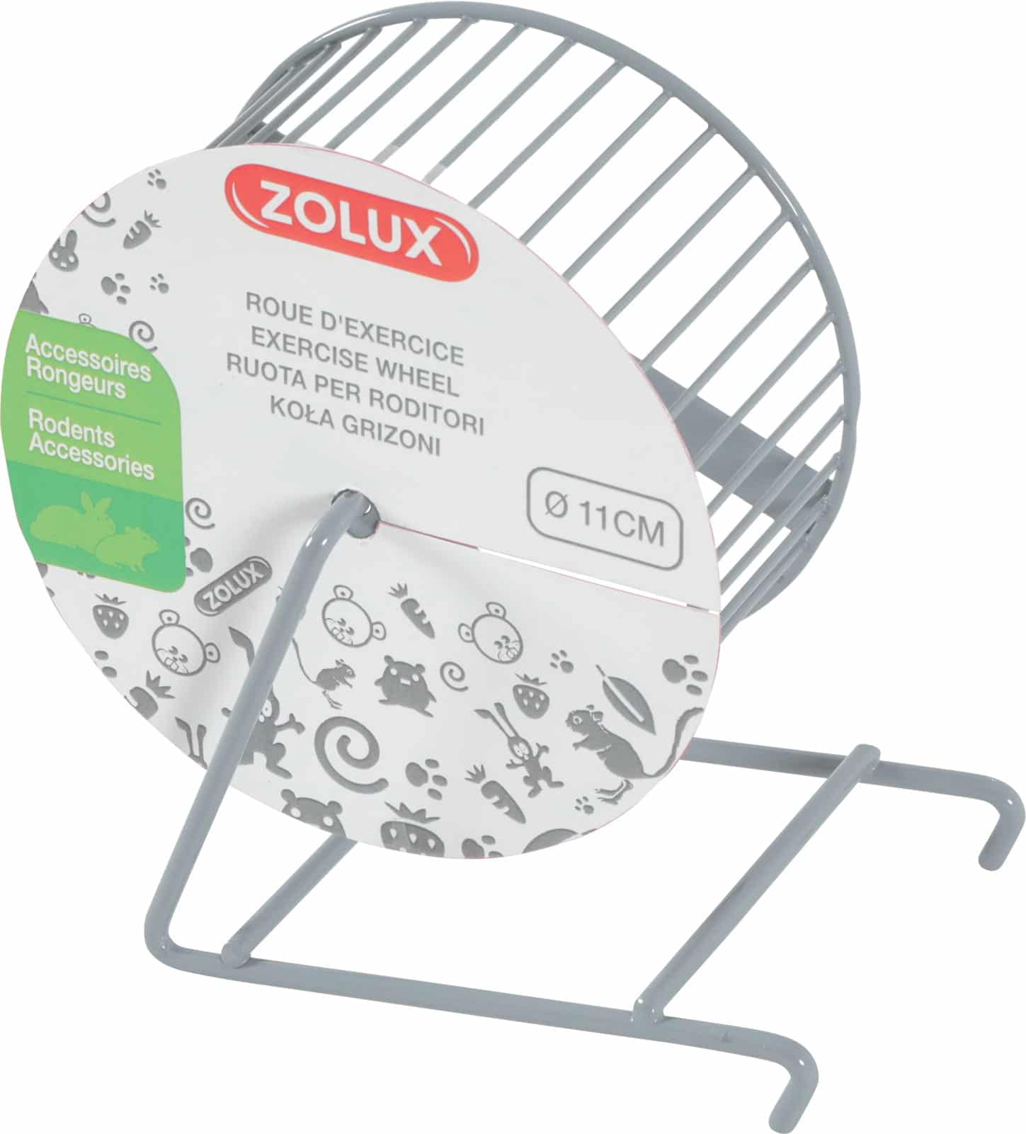 ZOLUX Metall-Laufrad für Nagetiere 11 cm, Farbe: Grau
