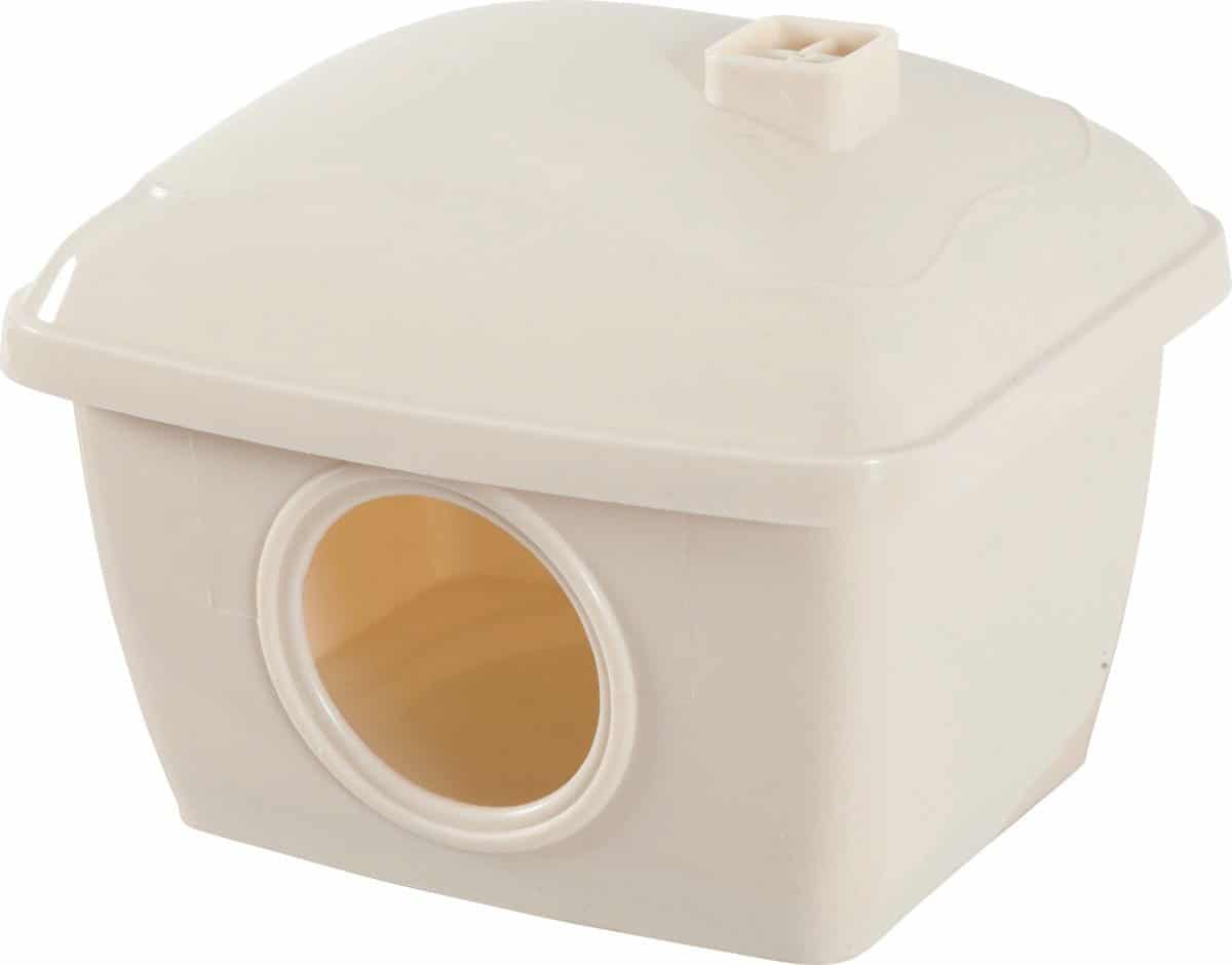 ZOLUX Kunststoffhaus für Hamster mit beweglichem Dach – 130 × 110 × 120 mm, Farbe: Beige
