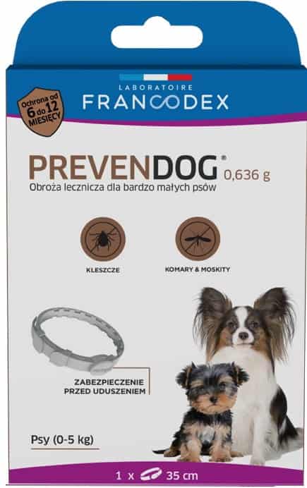 FRANCODEX PL Zeckenhalsband PREVENDOG 35 cm für Hunde bis 5 kg – 1 Stück