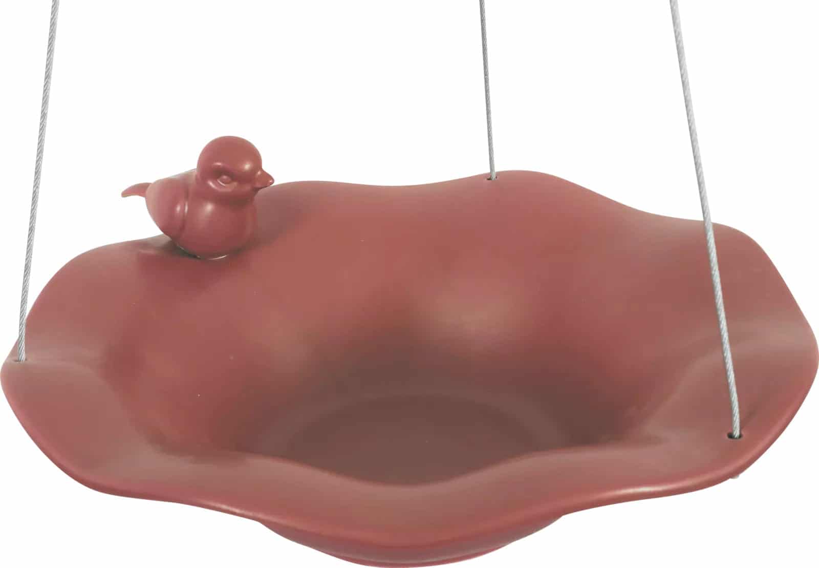 Zolux Keramik-Tränke/Badebecken mit Figur für den Garten für Vögel, Farbe Ziegelrot