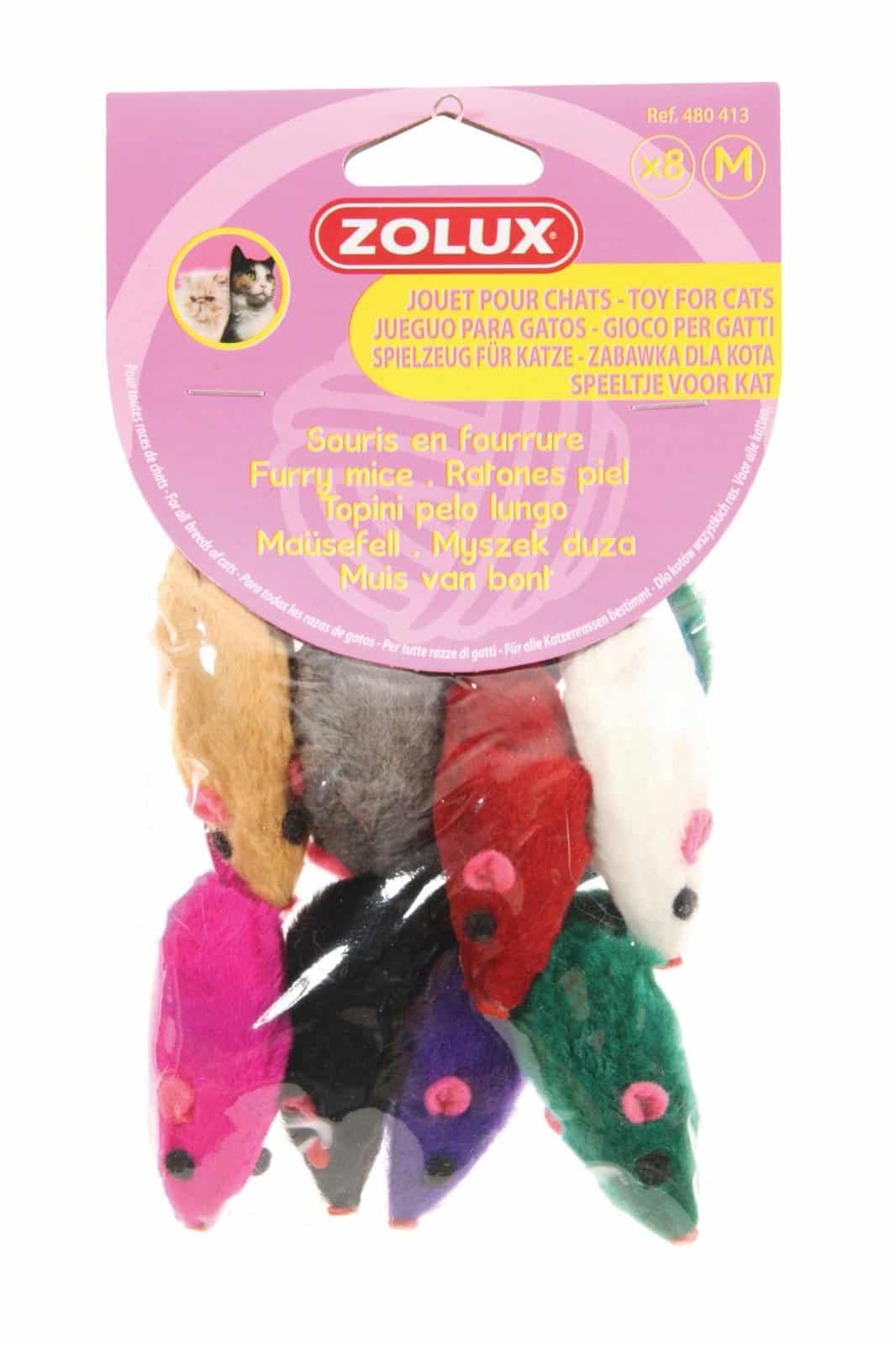 ZOLUX Katzenspielzeug Set mit 8 mittelgroßen Mäusen