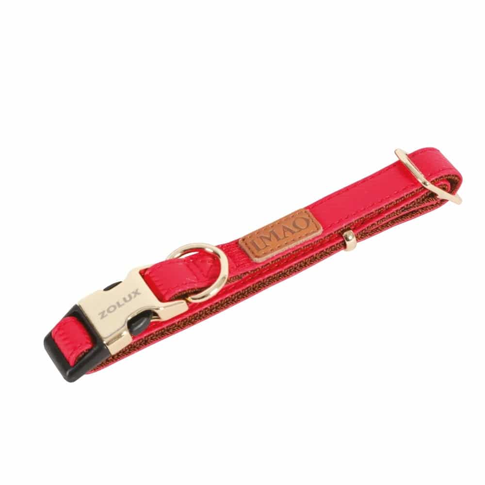 ZOLUX – Elegantes Hundehalsband IMAO MAYFAIR 15 mm, Farbe: Rot