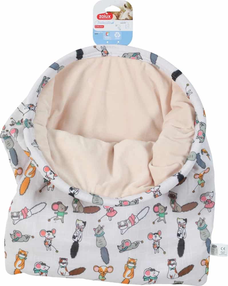 ZOLUX Katzenbett Schlafsack mit Katzen- und Mäusemuster CHATOUILLE 45,5 x 58 x 40 cm