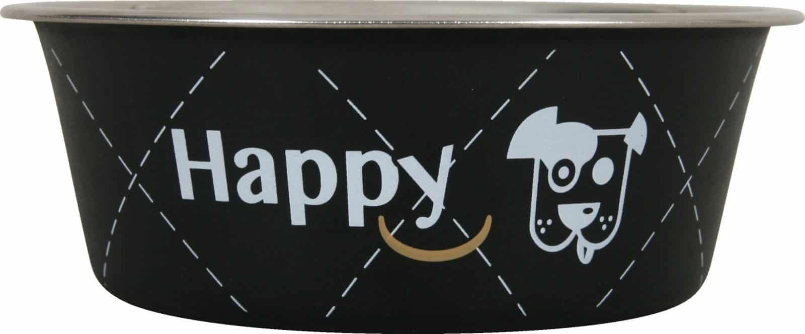 ZOLUX Edelstahlnapf für Hunde Inox HAPPY 2,65 l Farbe Schwarz