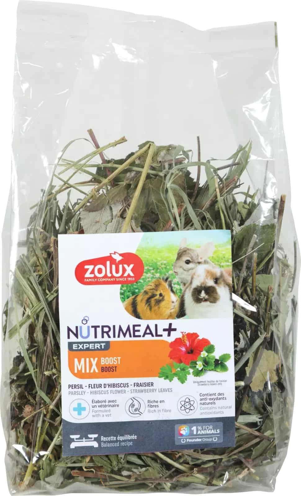 ZOLUX Anregende Mischung für Kaninchen/Meerschweinchen/Chinchilla NUTRIMEAL MIX 100g