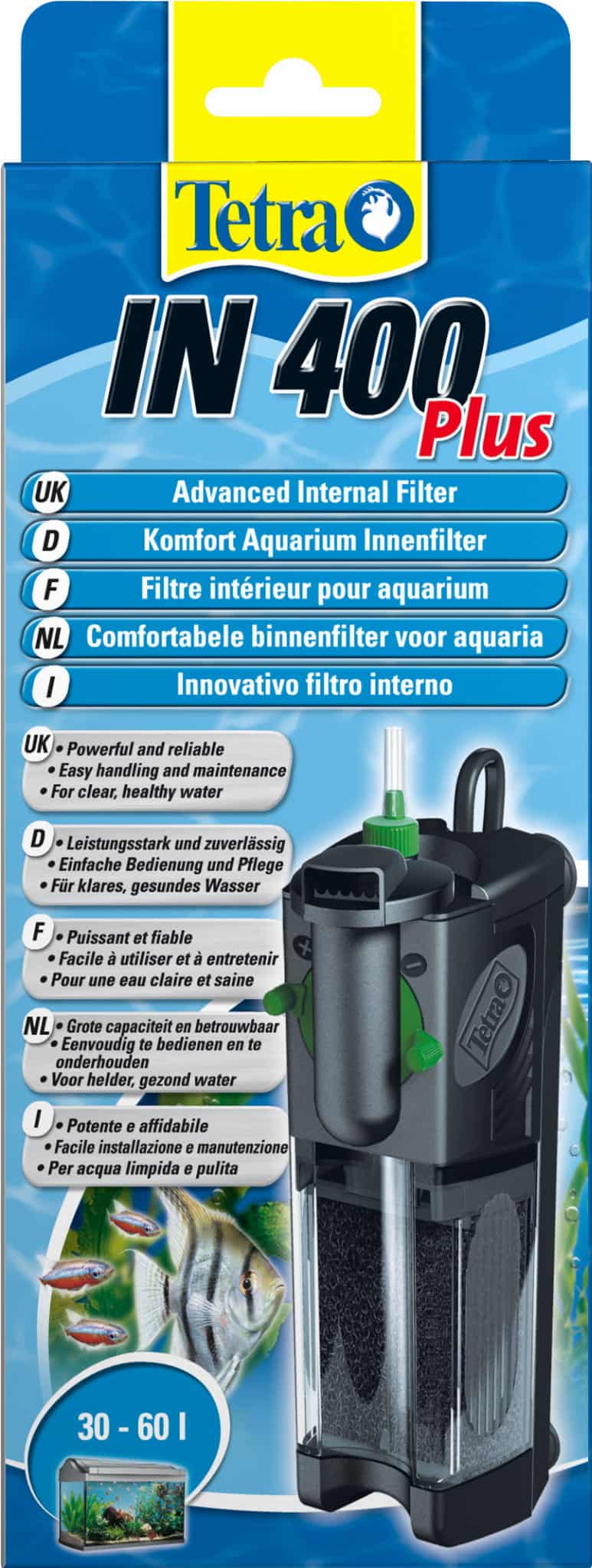 TETRA IN plus Innenfilter IN 400 – Innenfilter für Aquarien 30–60 l