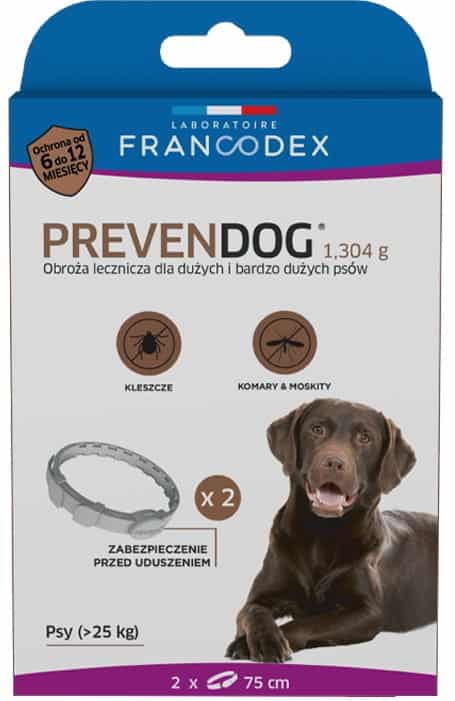 PREVENDOG BIOZID-HALSBAND von Laboratoire Francodex – 75 cm für große und sehr große Hunde über 25 kg (2 Stück)