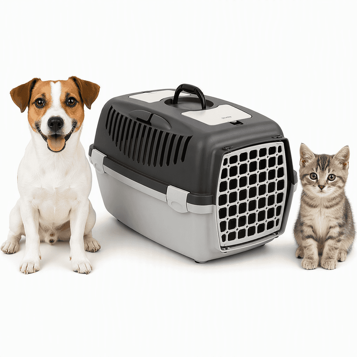 ZOLUX Transportbox für Hunde GULLIVER 3 mit Kunststofftür – Farbe: Grau