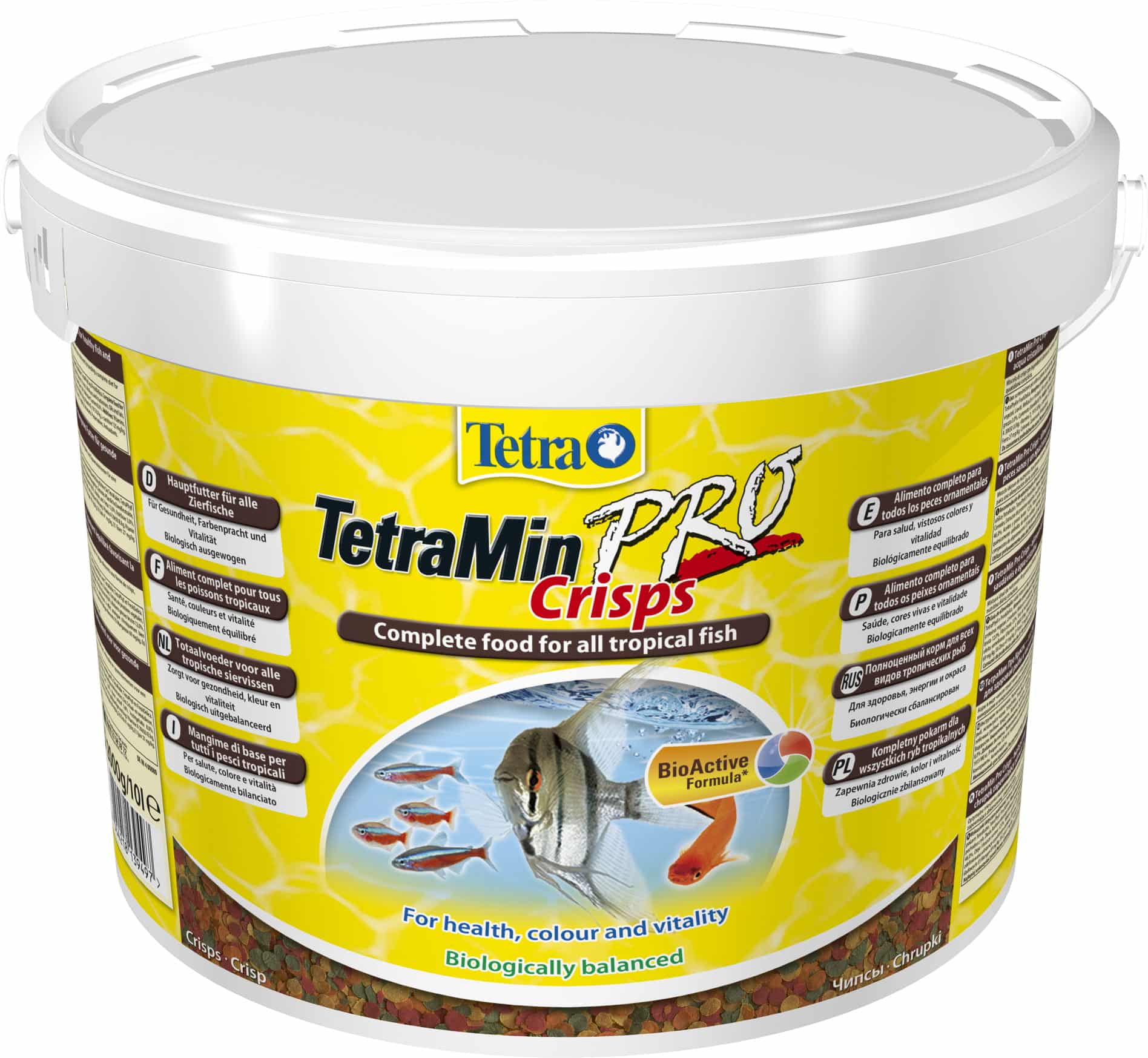 TETRA TetraMin Pro Crisps 10 L Eimer, Futter für Aquarienfische