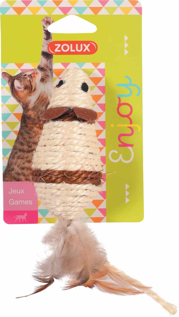 ZOLUX Katzenspielzeug Maus  mit Federn 20 cm