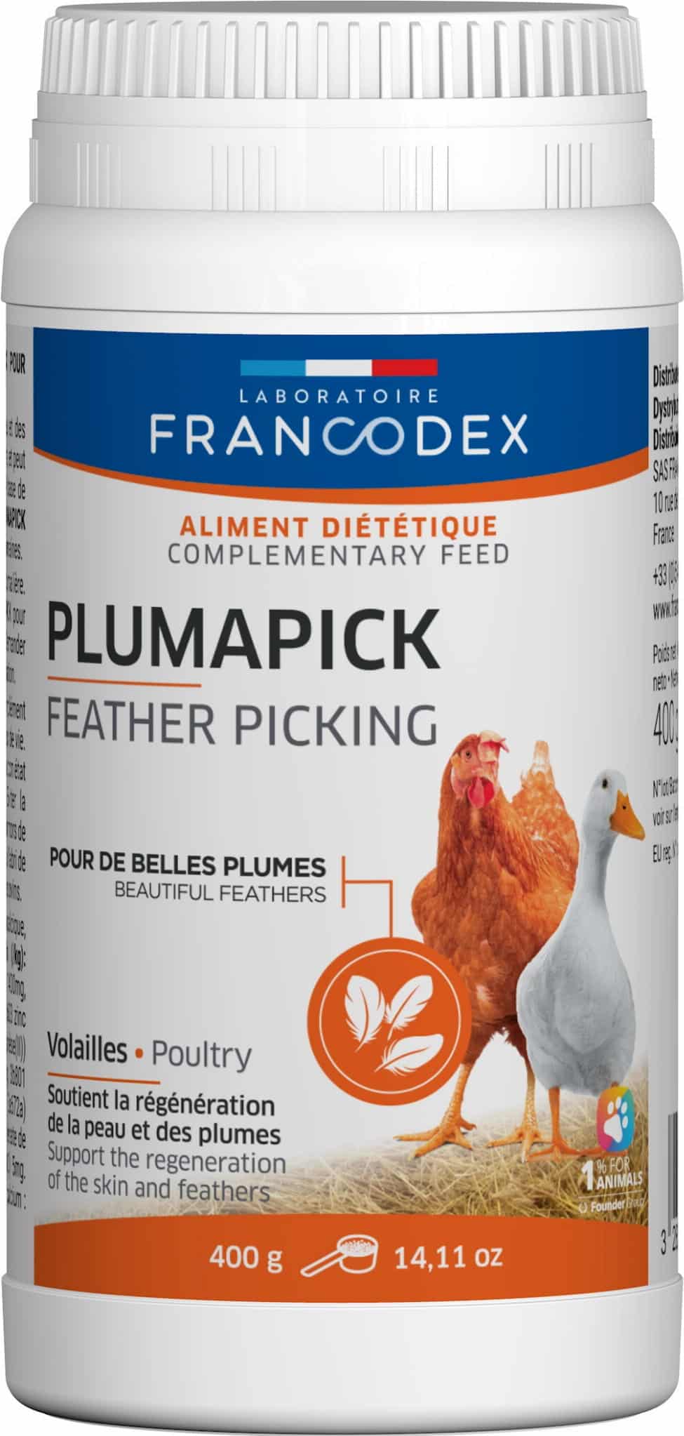 FRANCODEX Geflügelpräparat zur Förderung des Federwachstums Pluma-Pick 400 g