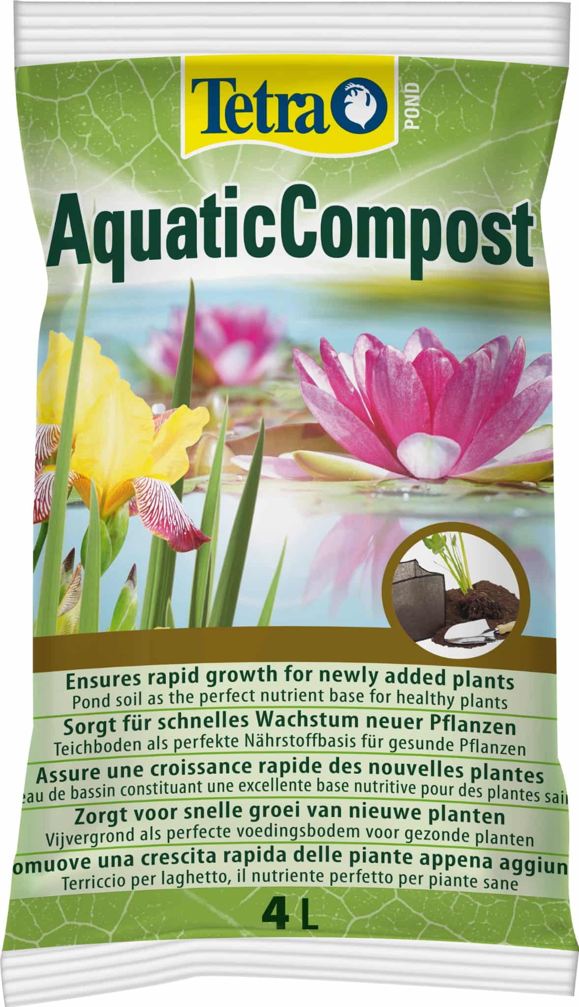 TETRA Pond AquaticCompost 4 L – Substrat für Wasserpflanzen im Gartenteich