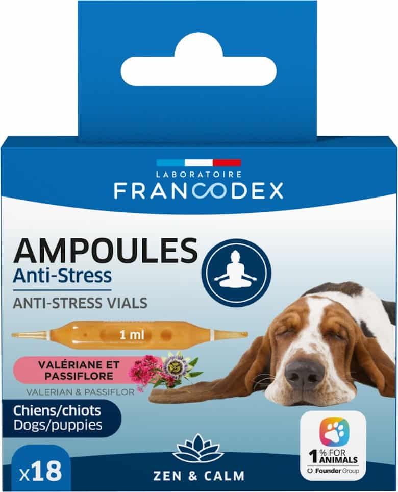 FRANCODEX Anti-Stress-Ampullen für Hunde und Welpen x18