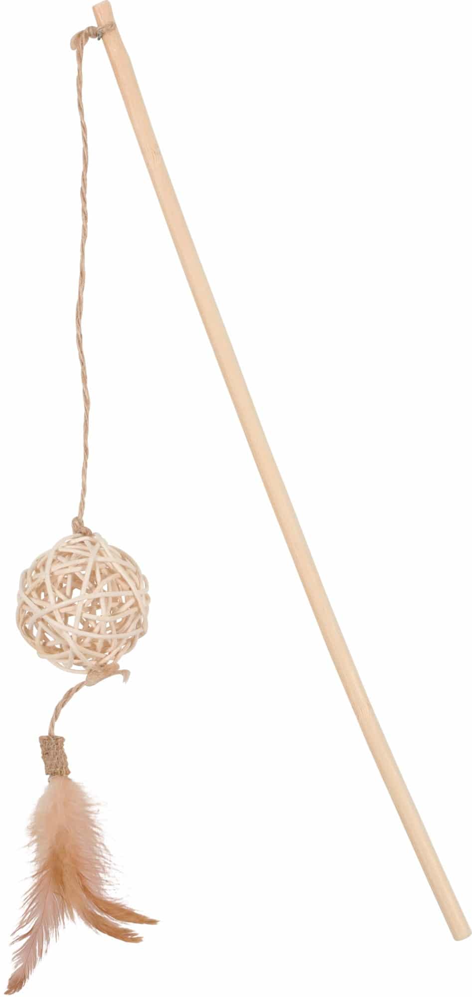 ZOLUX Katzenspielzeug Angel mit Rattanball  und Federn ETHICAT 45,4 cm