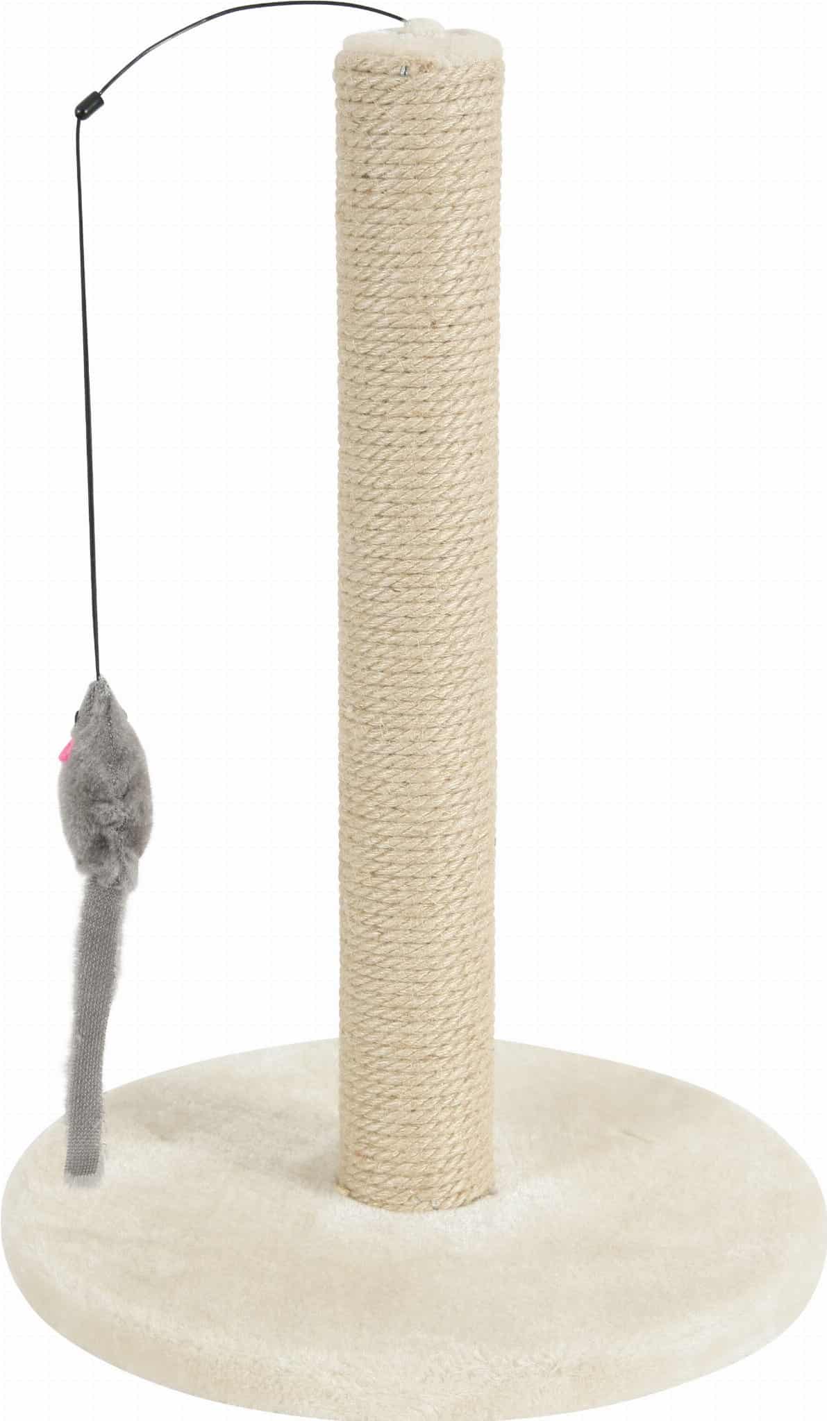 ZOLUX Kratzbaum für Katzen – Sisalsäule mit Spielzeug 63 cm, Farbe Beige