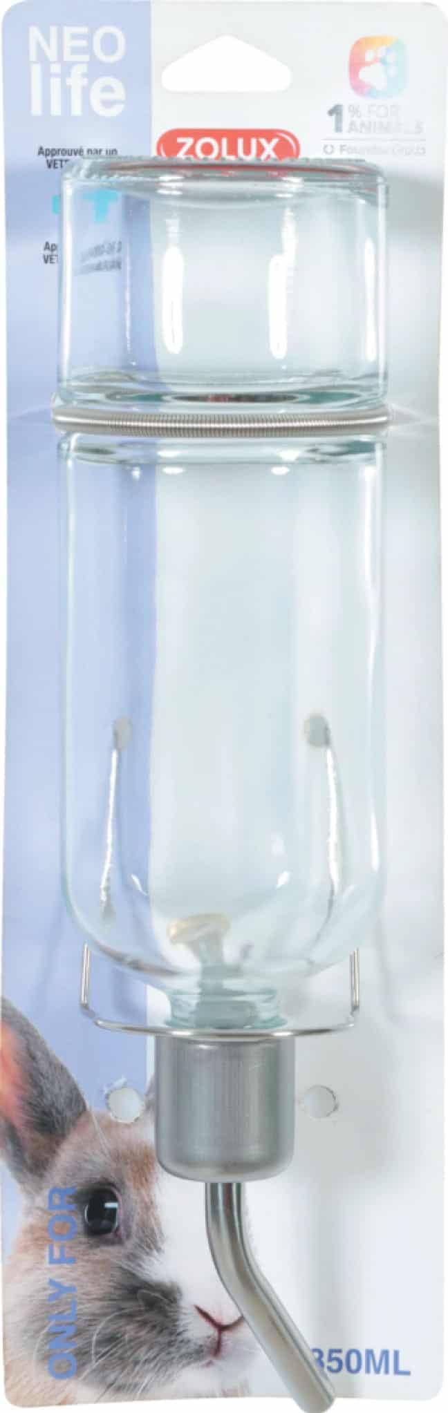 ZOLUX NEOLIFE – Glas-Trinkflasche für Kaninchen, 350 ml