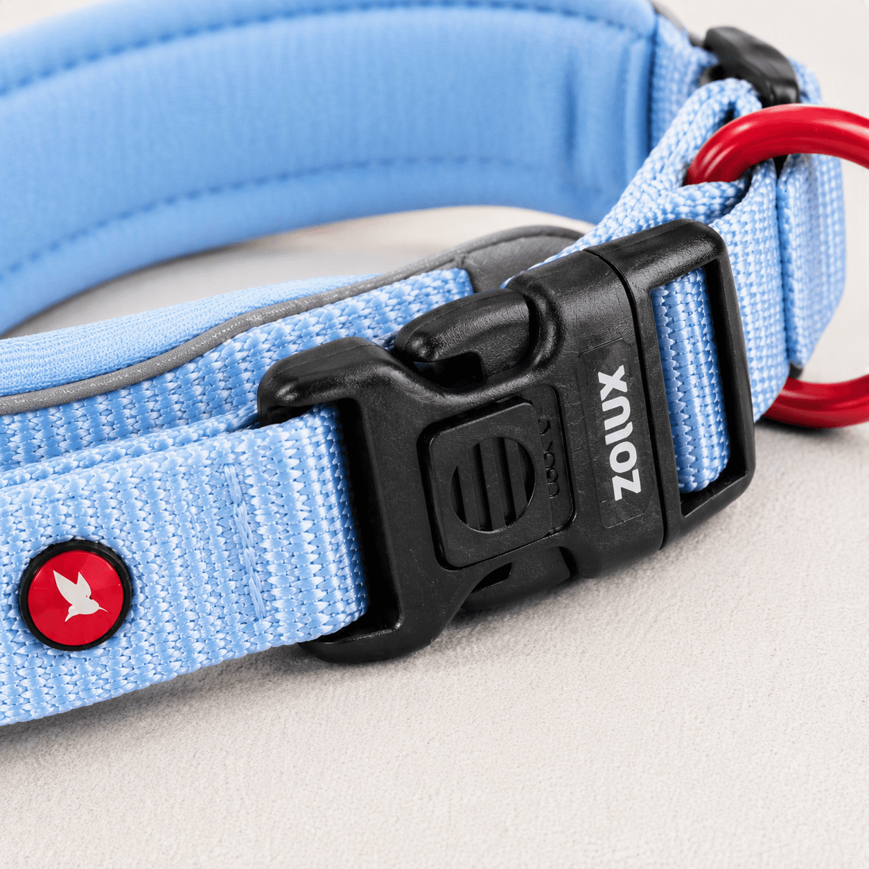 ZOLUX Premium-Nylon-Hundehalsband, Größe XL, 50–55 cm, 25 mm, hellblau – Bild 5