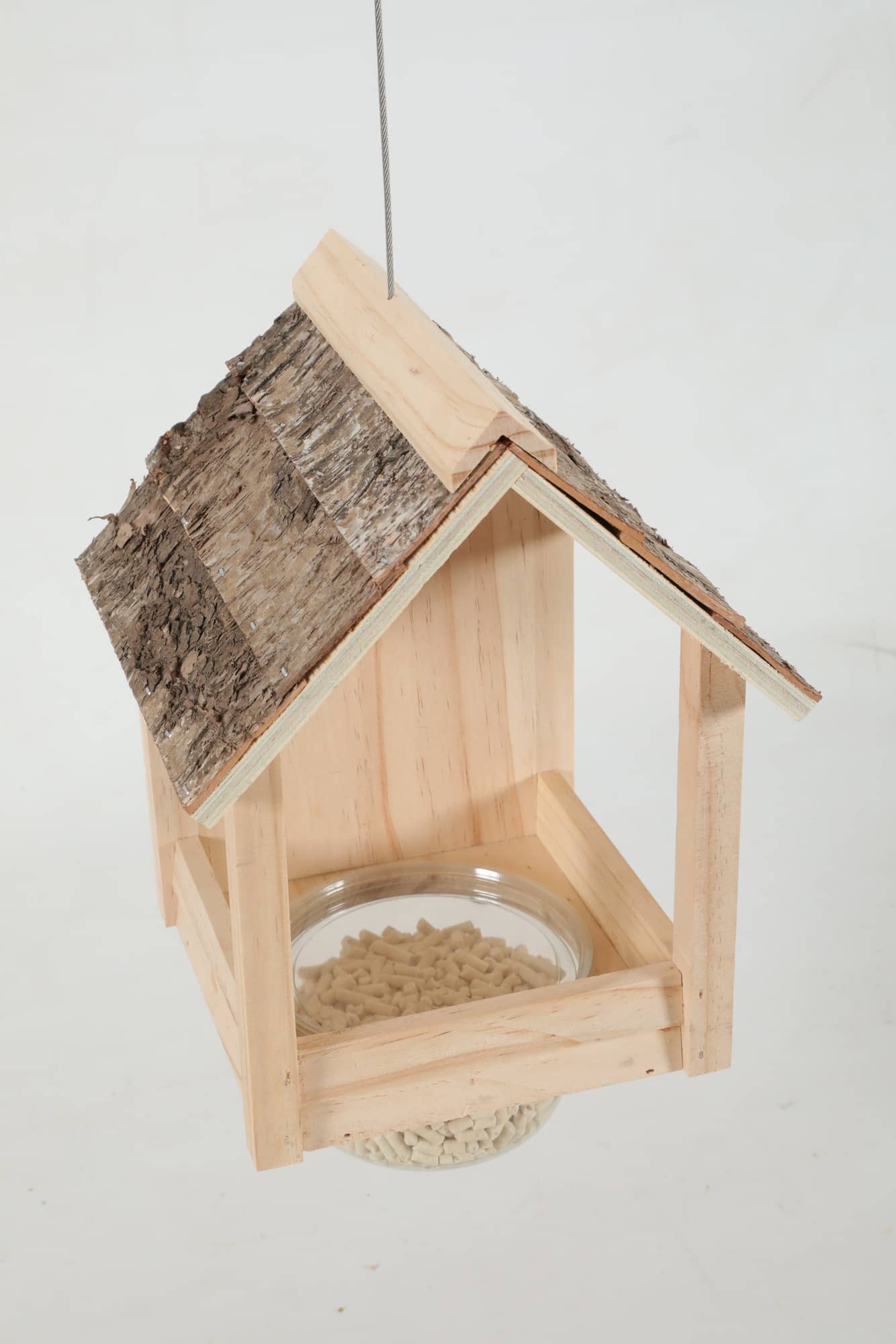 ZOLUX Castor 3-in-1-Vogelfutterhaus mit Birkenrindendach – Bild 6