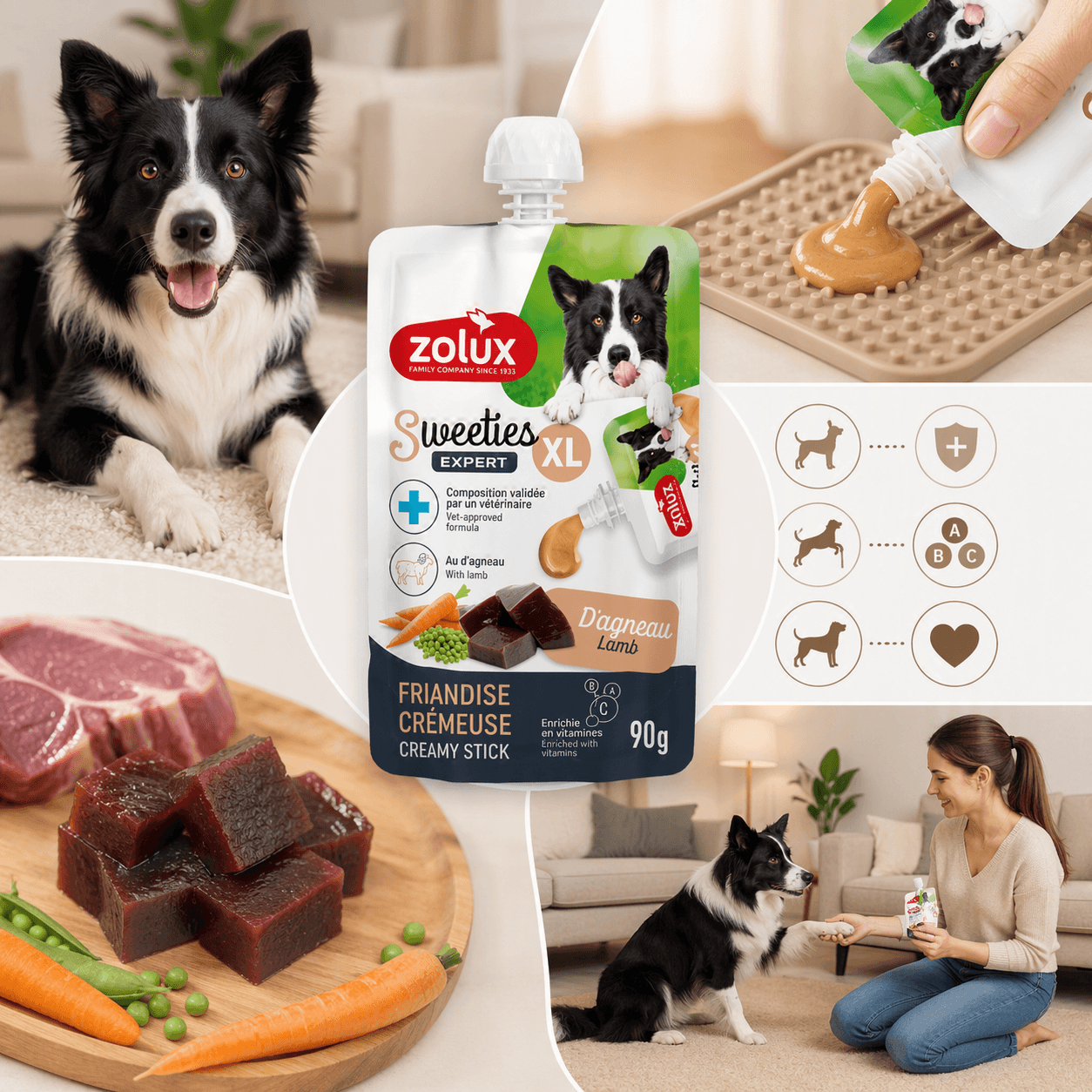 ZOLUX SWEETIES XL Cremiger Hundesnack mit Lamm 90 g – Bild 10