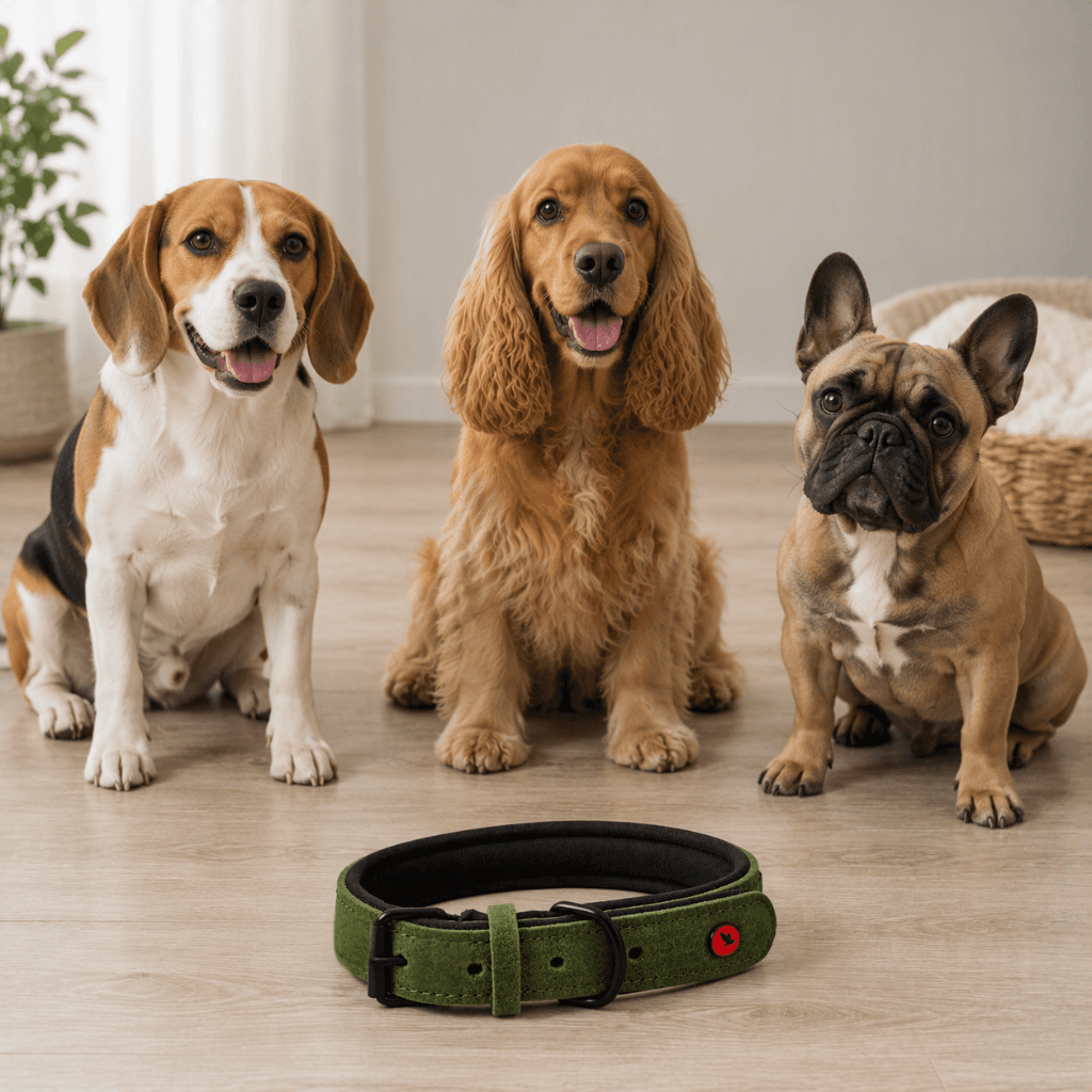 ZOLUX Komfort-Lederhalsband für Hunde, 33–39 cm, 18 mm, grün – Bild 7