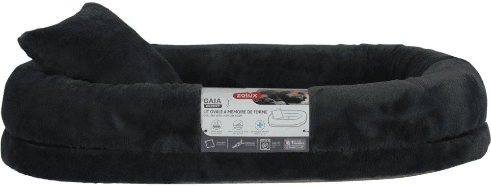 ZOLUX Ovales Hundebett GAIA mit Memory-Schaum, 90 cm, grau – Bild 3