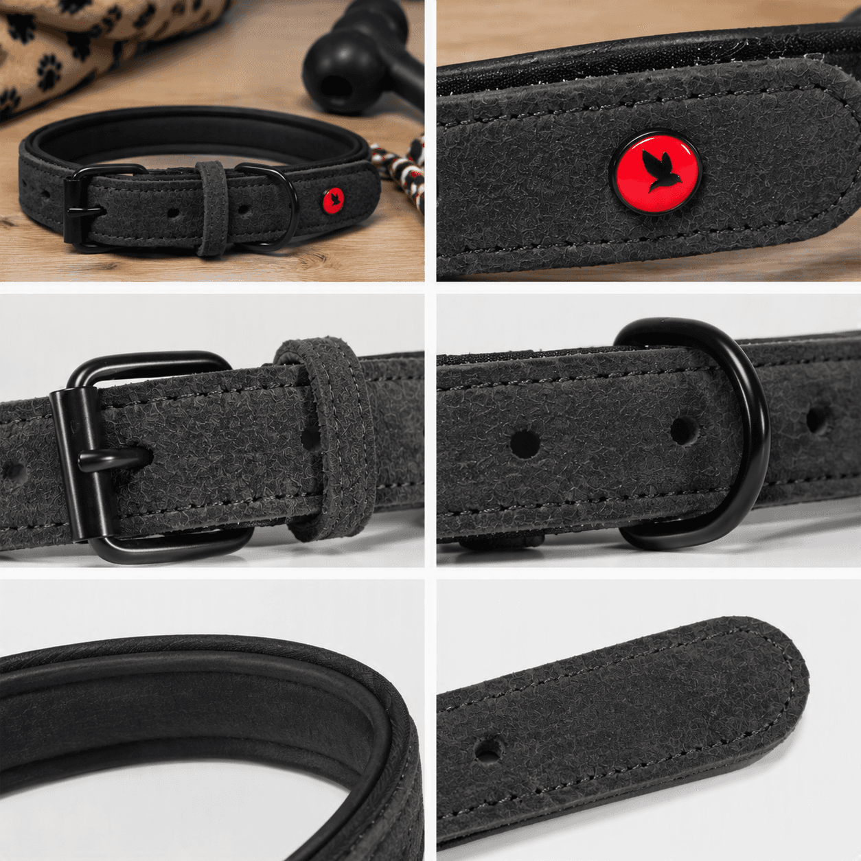 ZOLUX Komfort-Lederhalsband für Hunde, 34–44 cm, 20 mm, schwarz – Bild 5