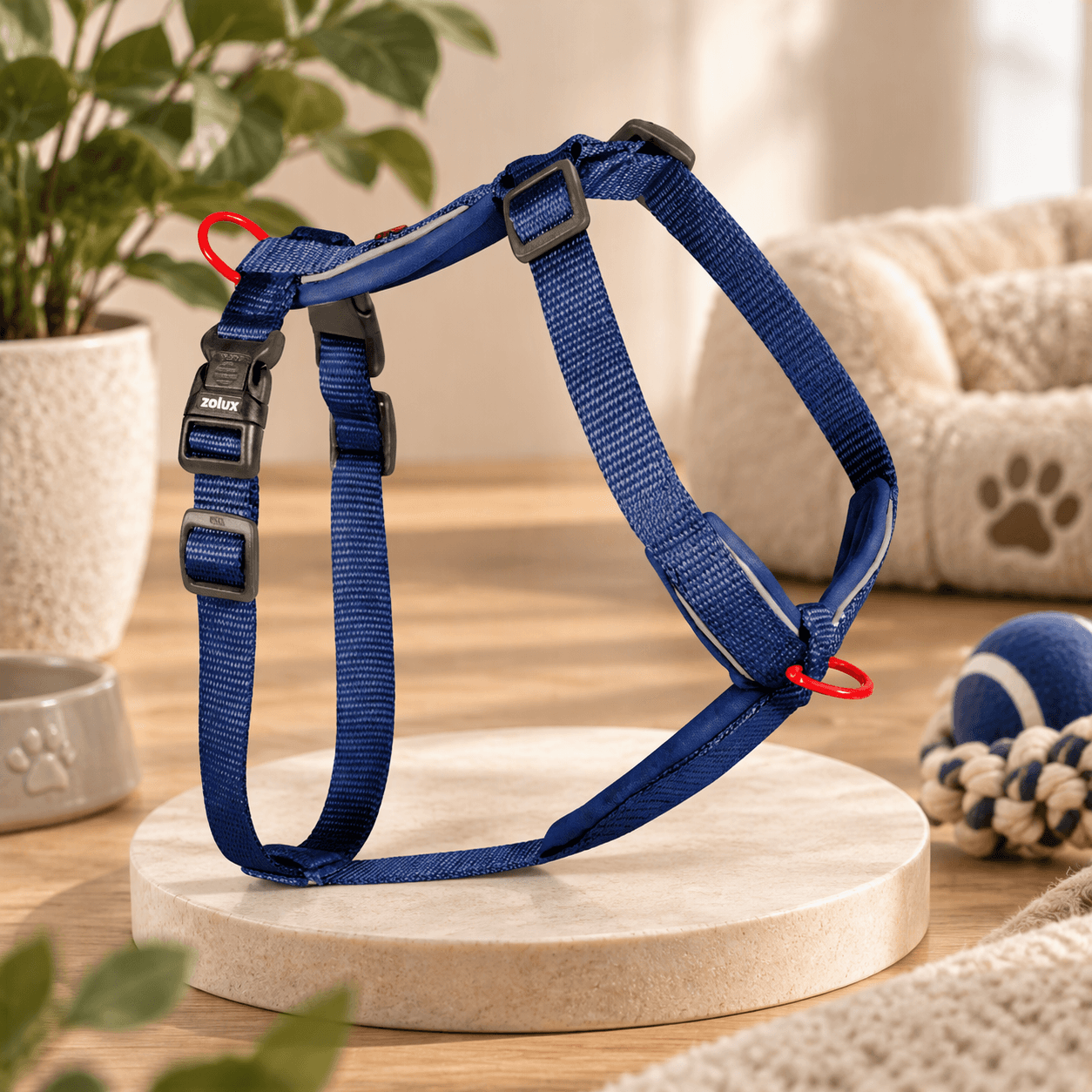 ZOLUX Premium-Nylon-Hundegeschirr, Größe XS, 30–40 cm, 15 mm, marineblau – Bild 4