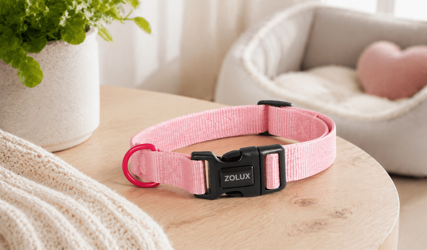 ZOLUX Klassisches Nylon-Hundehalsband, 21–36 cm, 10 mm, rosa – Bild 8