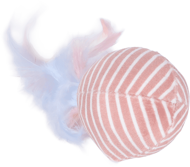ZOLUX Katzenspielzeug MALO Ball mit Federn, 4 cm, rosa – Bild 1