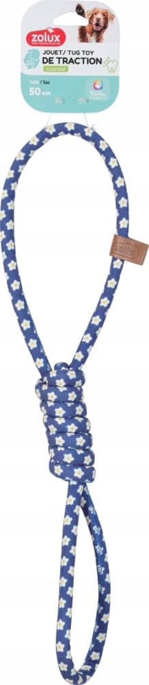 ZOLUX BLUE FLOWER Seil-Zerrspielzeug für Hunde mit Schlaufen, 50 cm – Bild 1