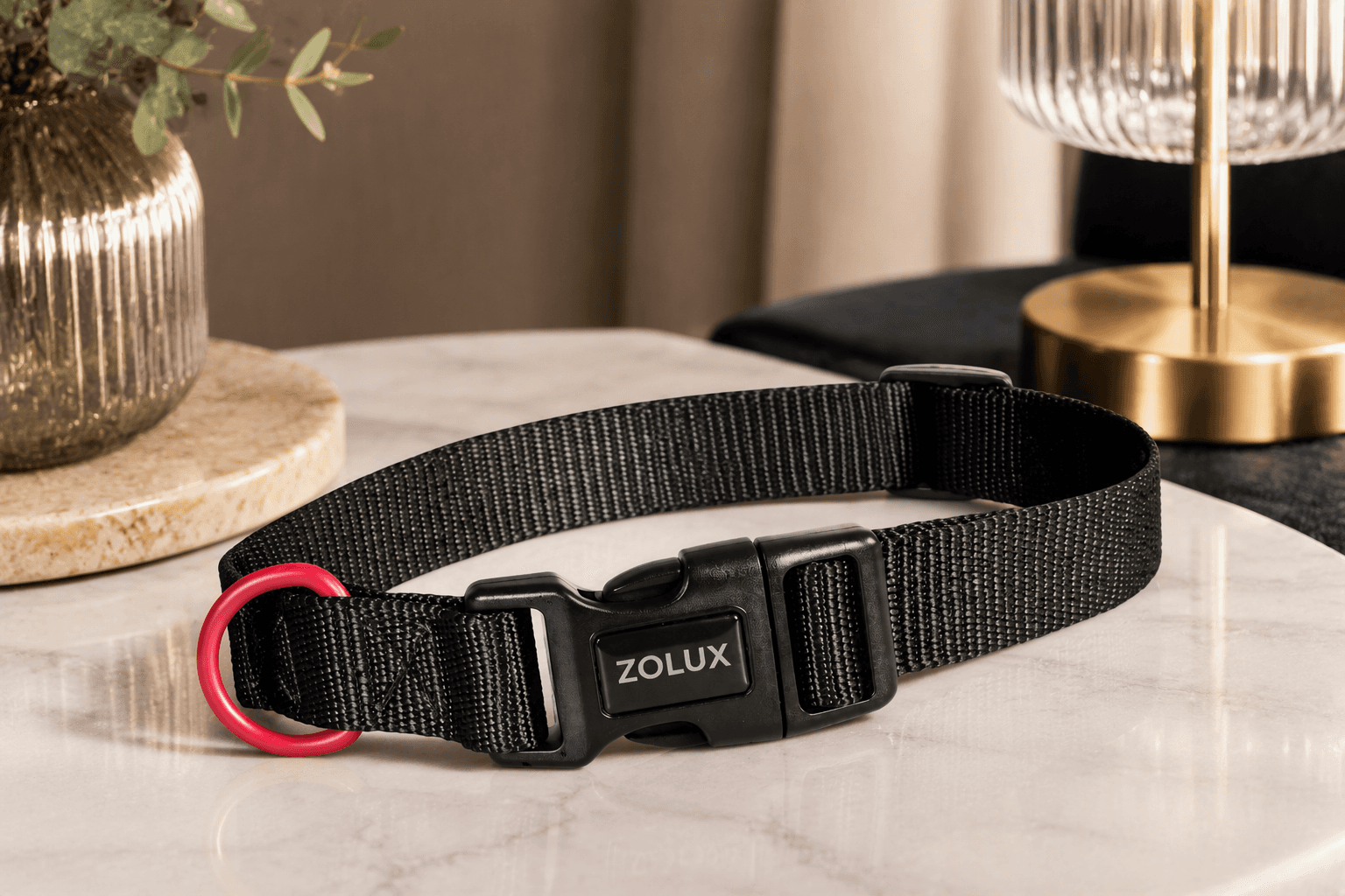ZOLUX Klassisches Nylon-Hundehalsband, 37–58 cm, 25 mm, schwarz – Bild 4