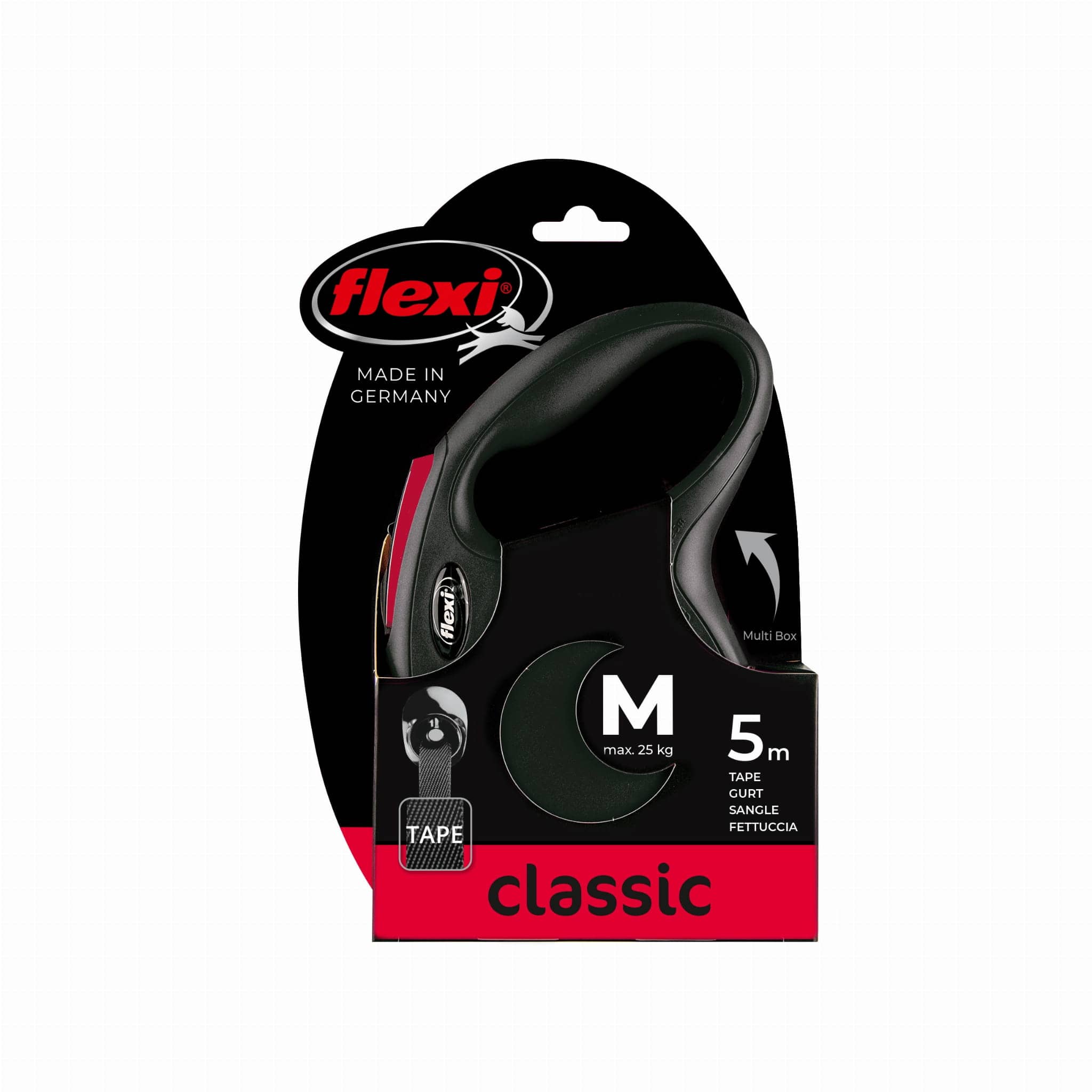 FLEXI CLASSIC BLACK FIRE Automatikleine für Hunde, Band, M, 5 m – Bild 2