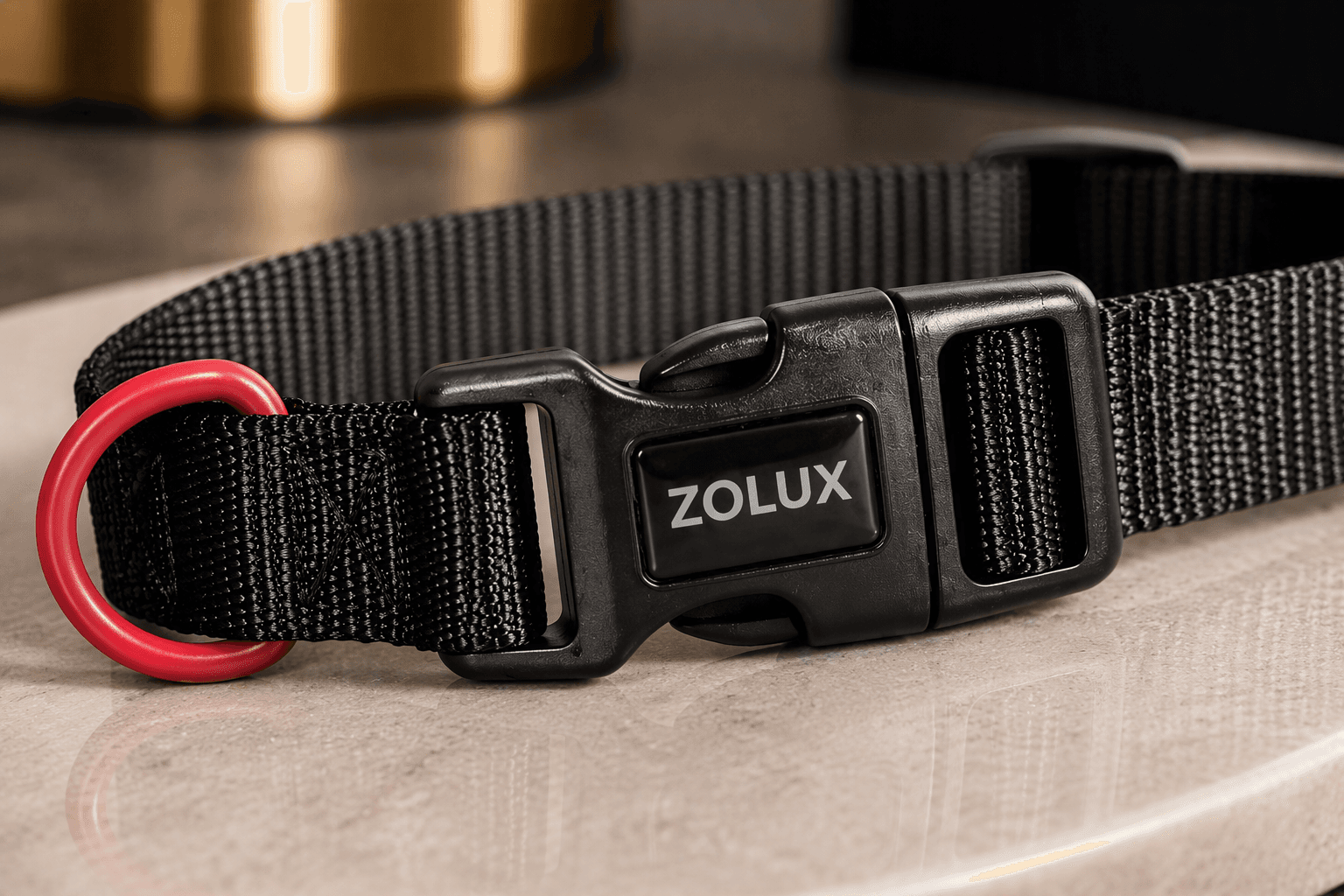 ZOLUX Klassisches Nylon-Hundehalsband, 37–58 cm, 25 mm, schwarz – Bild 5