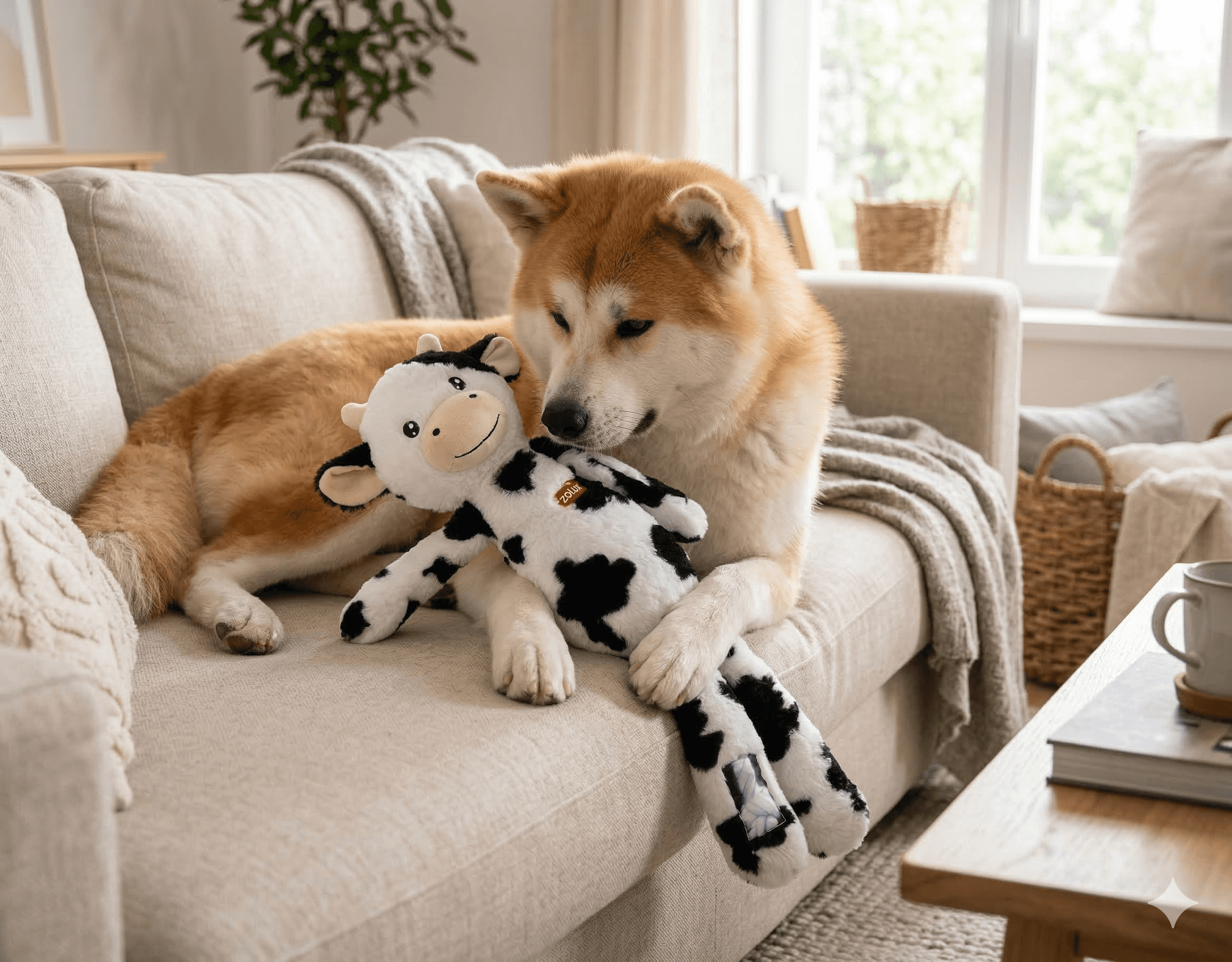 ZOLUX FURRY FARM Plüsch-Hundespielzeug, Kuh Isache, 60 cm – Bild 16