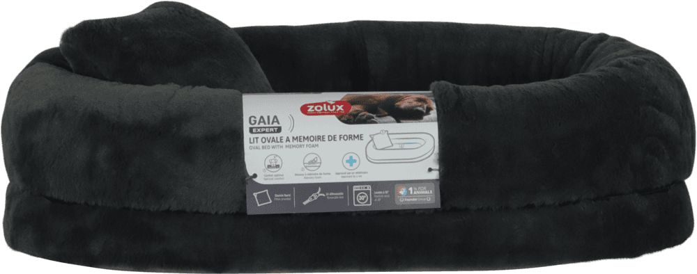 ZOLUX Ovales Hundebett GAIA mit Memory-Schaum, 70 cm, grau – Bild 3