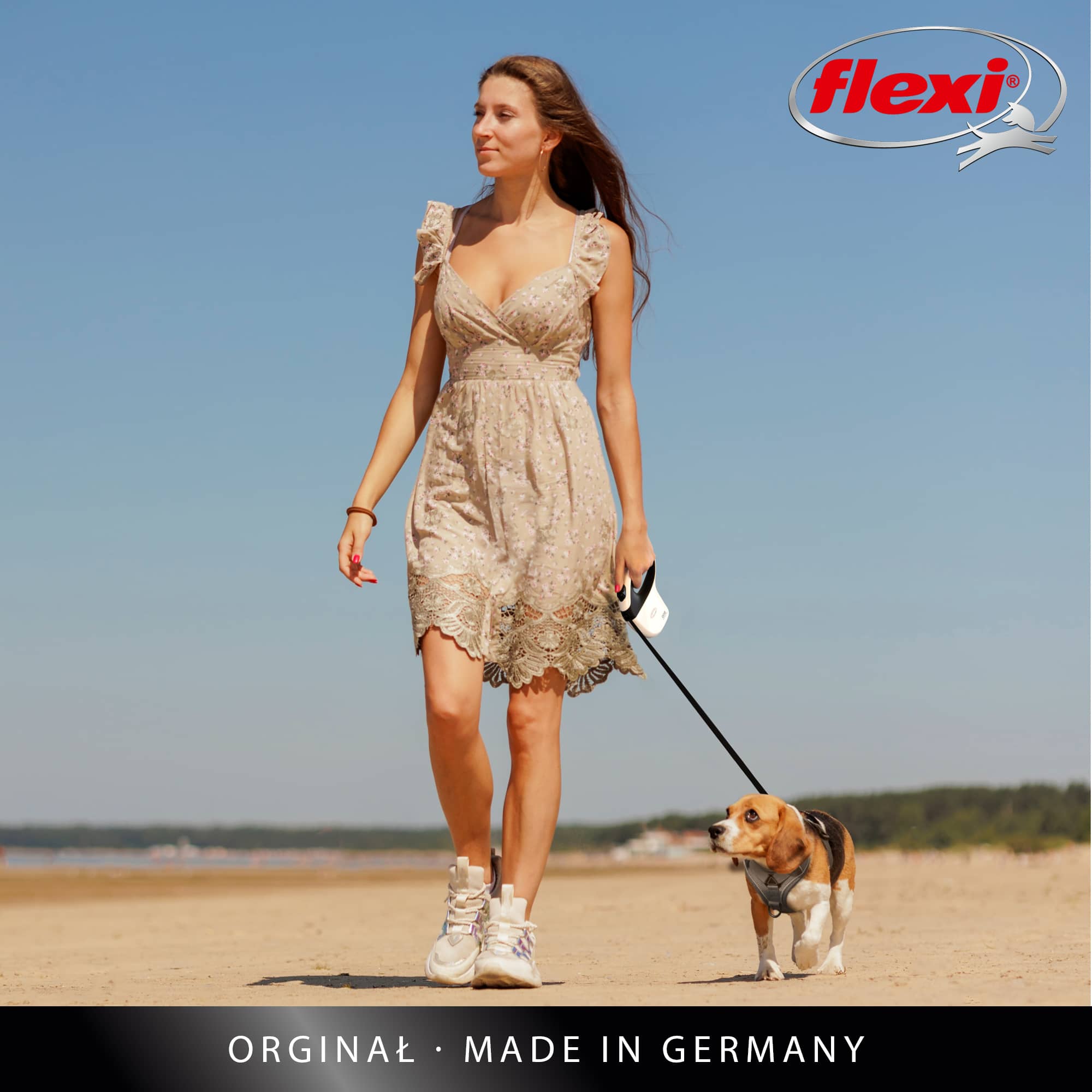 FLEXI ALL FOR ONE Automatikleine für Hunde, Band, S, 5 m, weiß – Bild 3