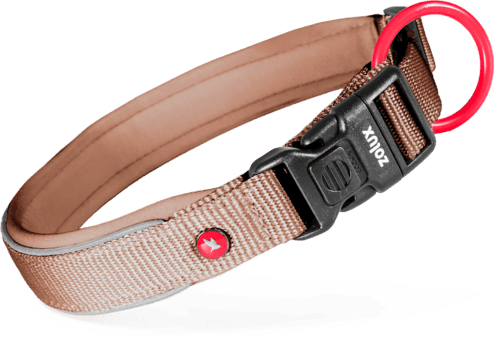 ZOLUX Premium-Nylon-Hundehalsband, Größe L, 45–50 cm, 25 mm, mocha – Bild 2