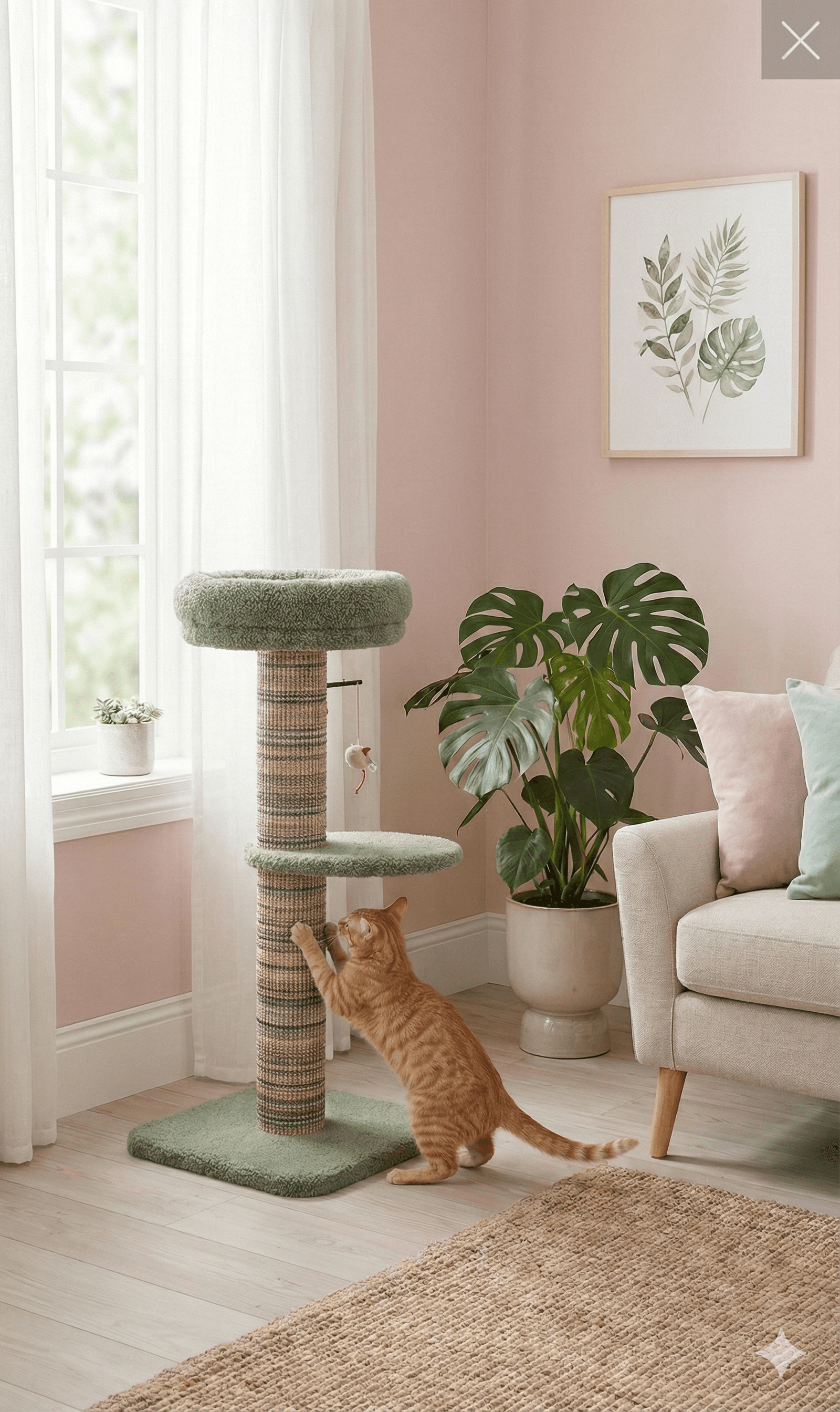 ZOLUX Kratzbaum für Katzen BOREAL, grün, 70 cm – Bild 6