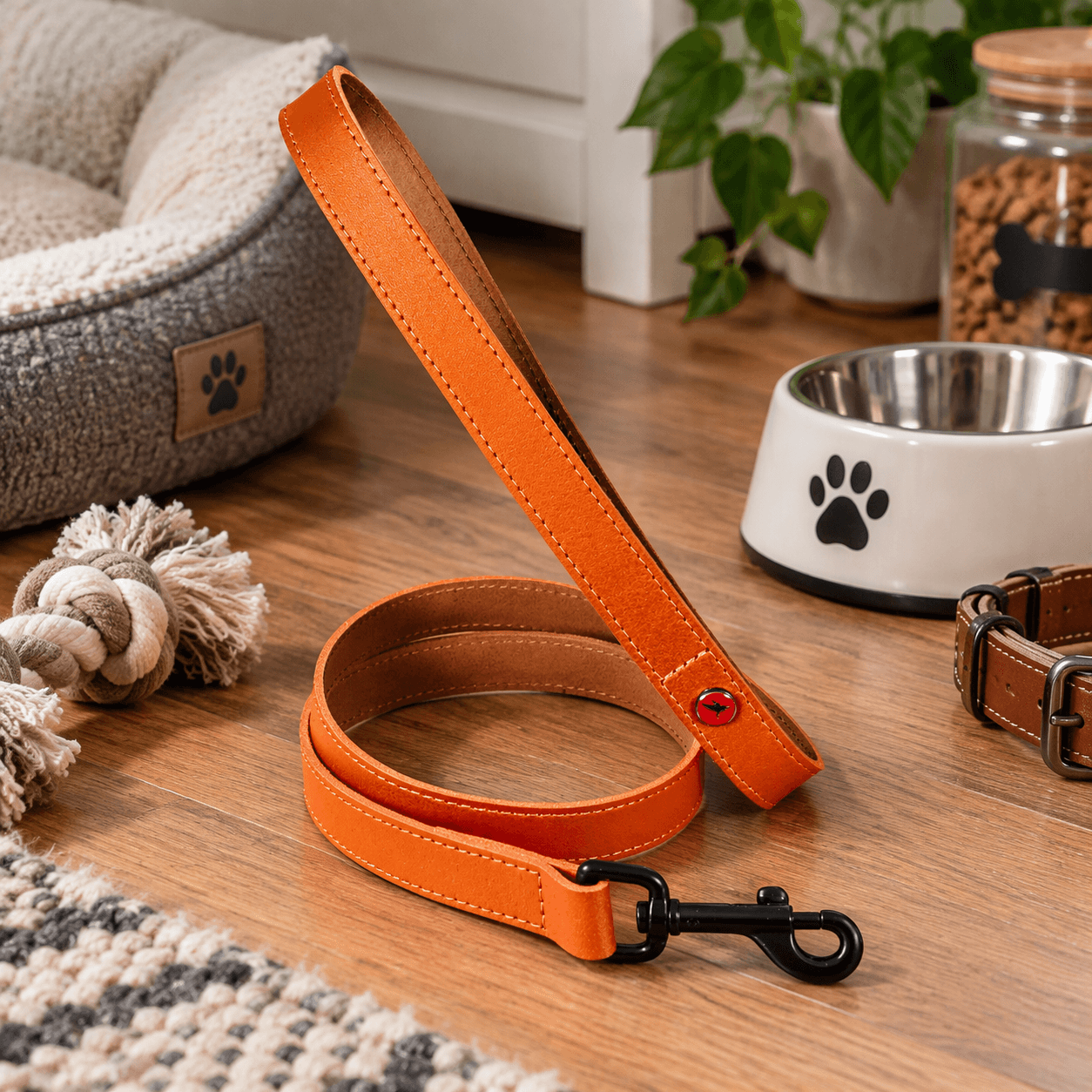 ZOLUX Klassische Lederleine für Hunde, 1 m, 15 mm, orange – Bild 6