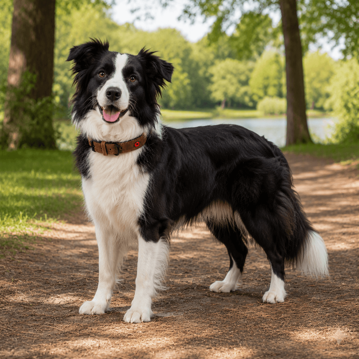 ZOLUX Komfort-Lederhalsband für Hunde, 33–39 cm, 18 mm, braun – Bild 14