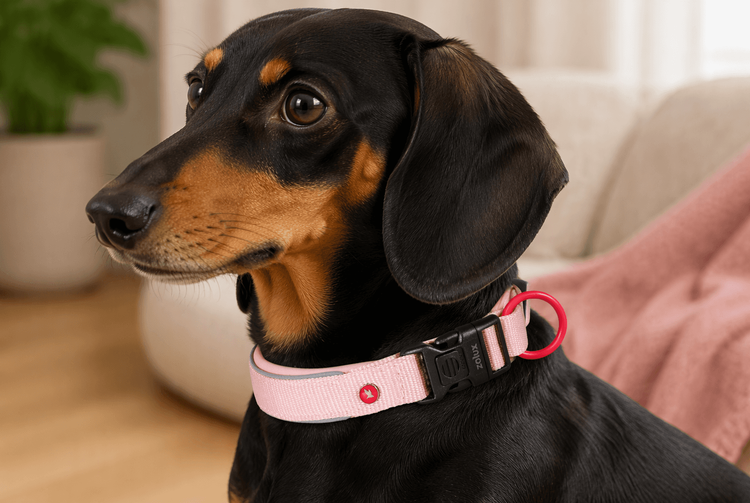 ZOLUX Premium-Nylon-Hundehalsband, Größe XS, 30–35 cm, 15 mm, rosa – Bild 7
