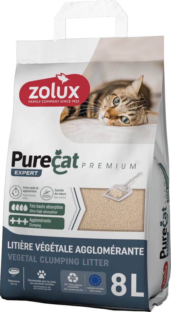 ZOLUX PURECAT Premium natürliche pflanzliche Klumpstreu, 8 l – Bild 5