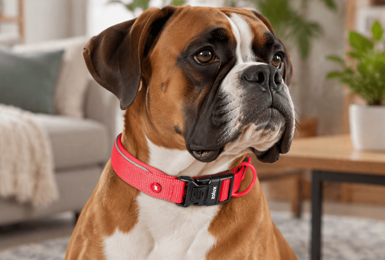 ZOLUX Premium-Nylon-Hundehalsband, Größe XL, 50–55 cm, 25 mm, rot – Bild 7